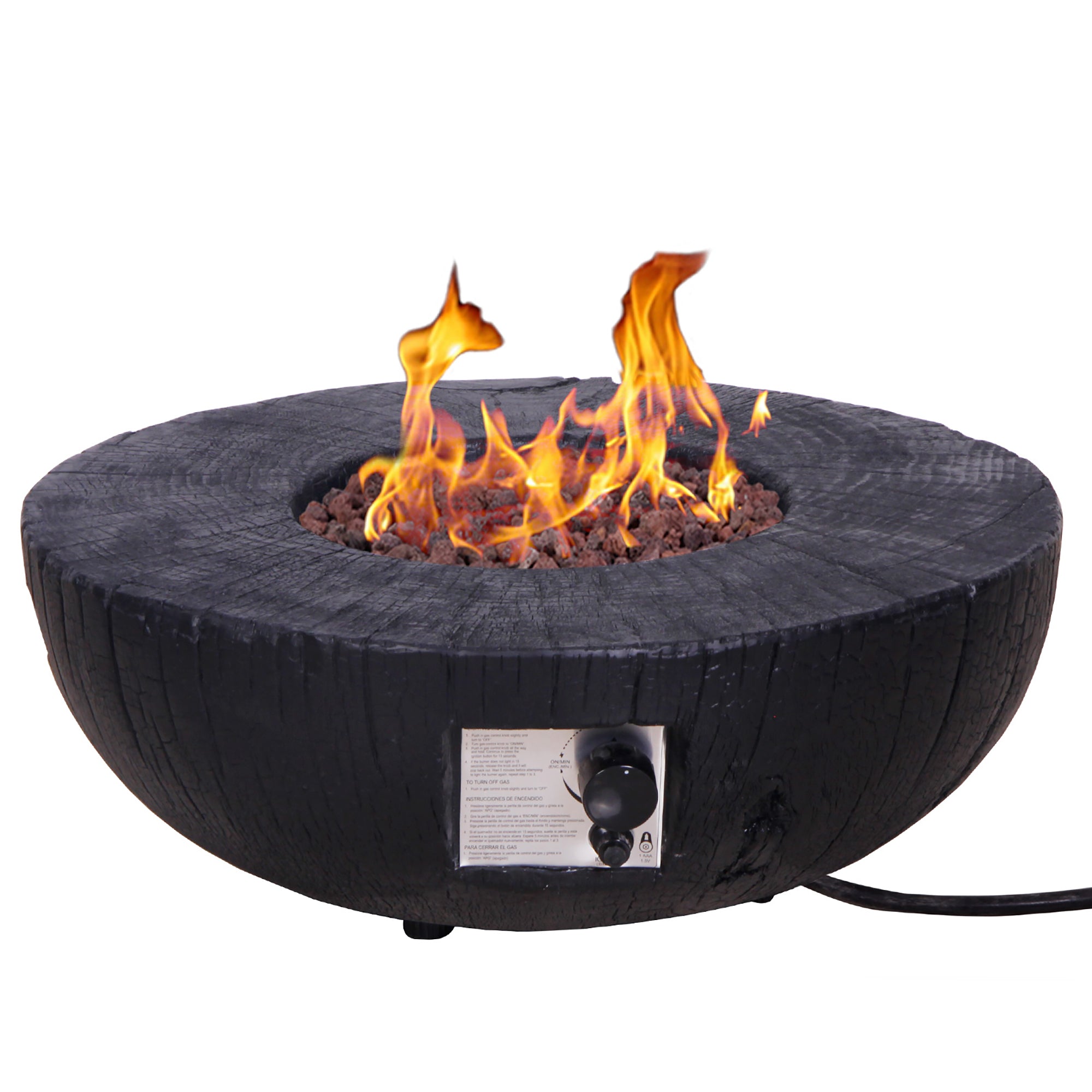 40,000 BTU Steel Outdoor Propane Gas Fire Pit Table with Steel lid and Weather Cover