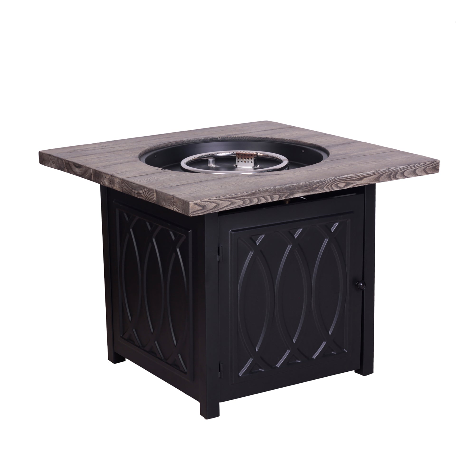 40,000 BTU Steel Outdoor Propane Gas Fire Pit Table with Steel lid and Weather Cover
