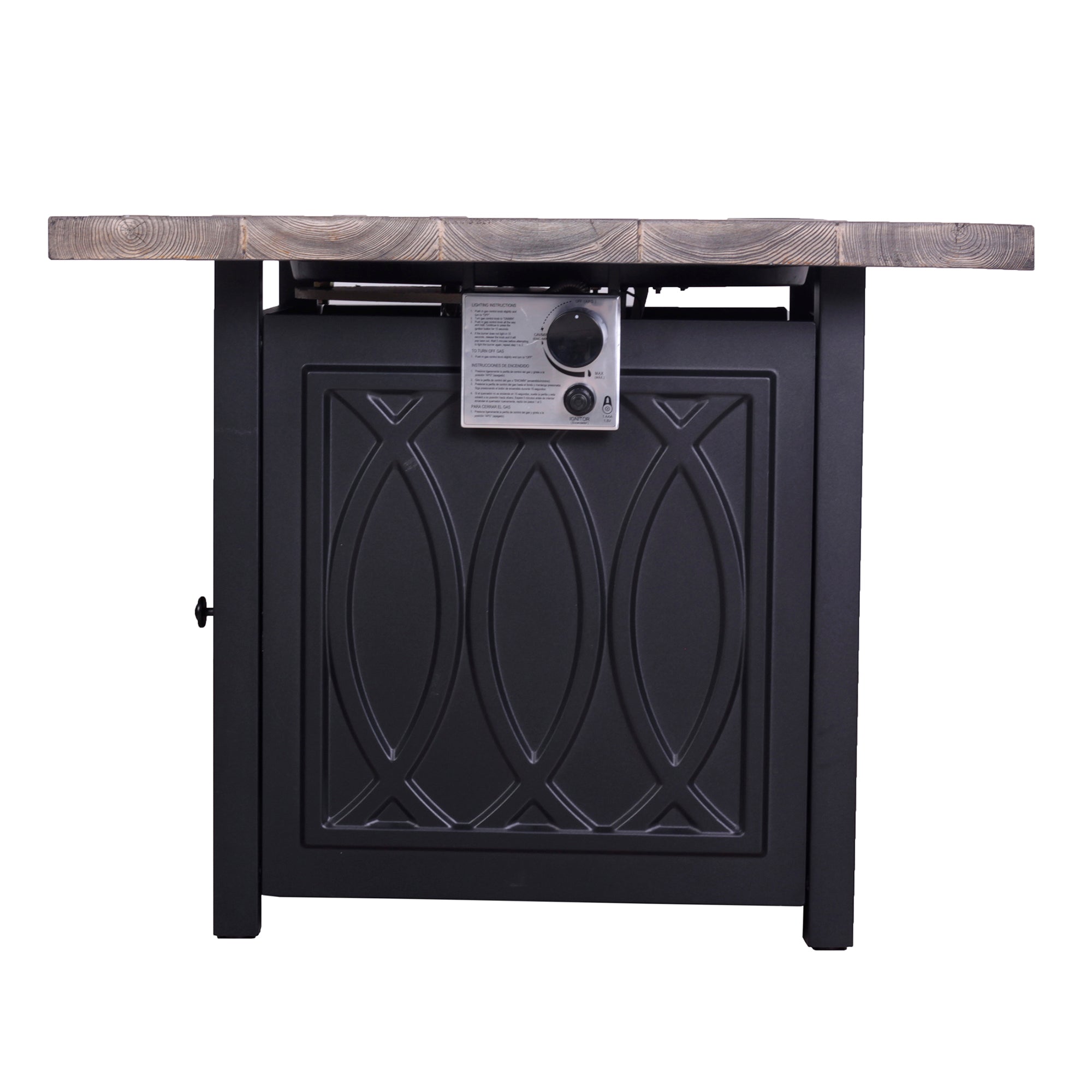 40,000 BTU Steel Outdoor Propane Gas Fire Pit Table with Steel lid and Weather Cover