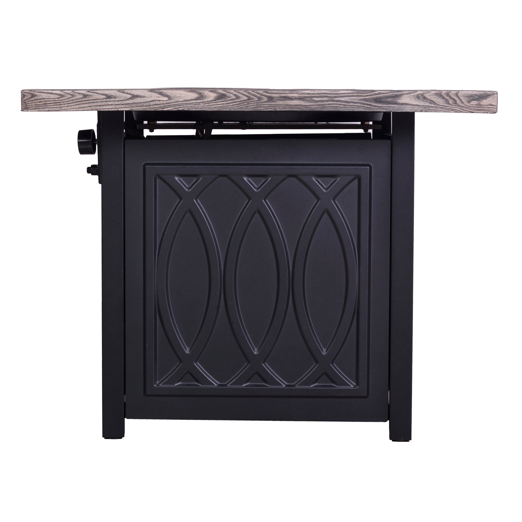 40,000 BTU Steel Outdoor Propane Gas Fire Pit Table with Steel lid and Weather Cover