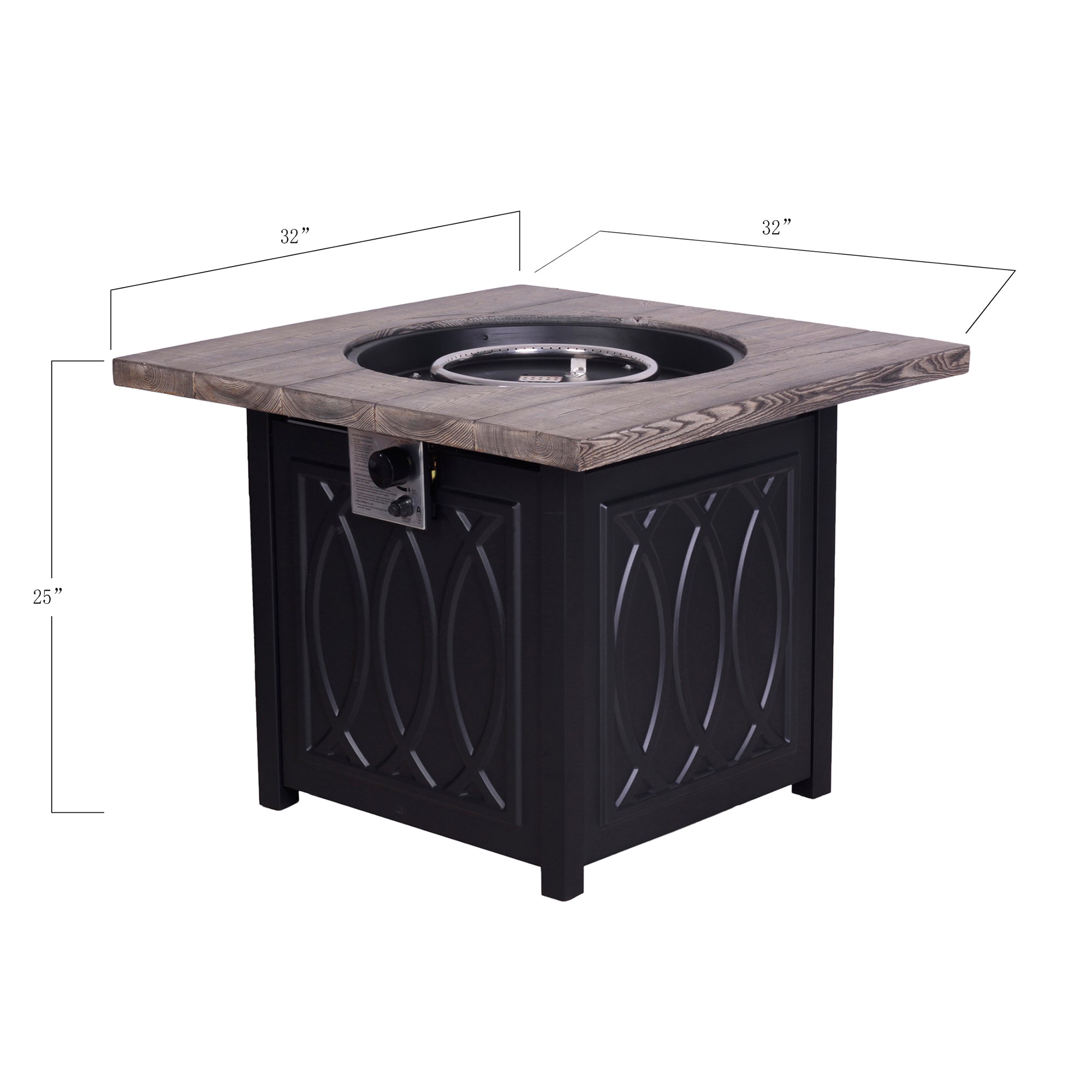 40,000 BTU Steel Outdoor Propane Gas Fire Pit Table with Steel lid and Weather Cover