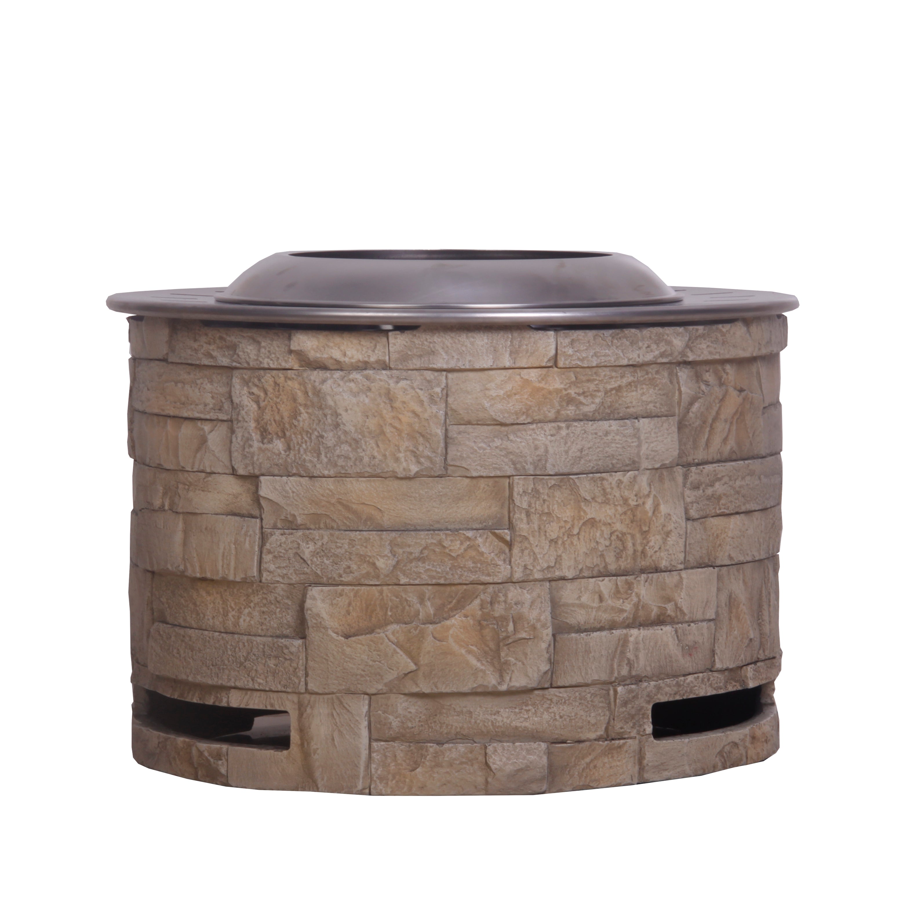 40,000 BTU Steel Outdoor Propane Gas Fire Pit Table with Steel lid and Weather Cover