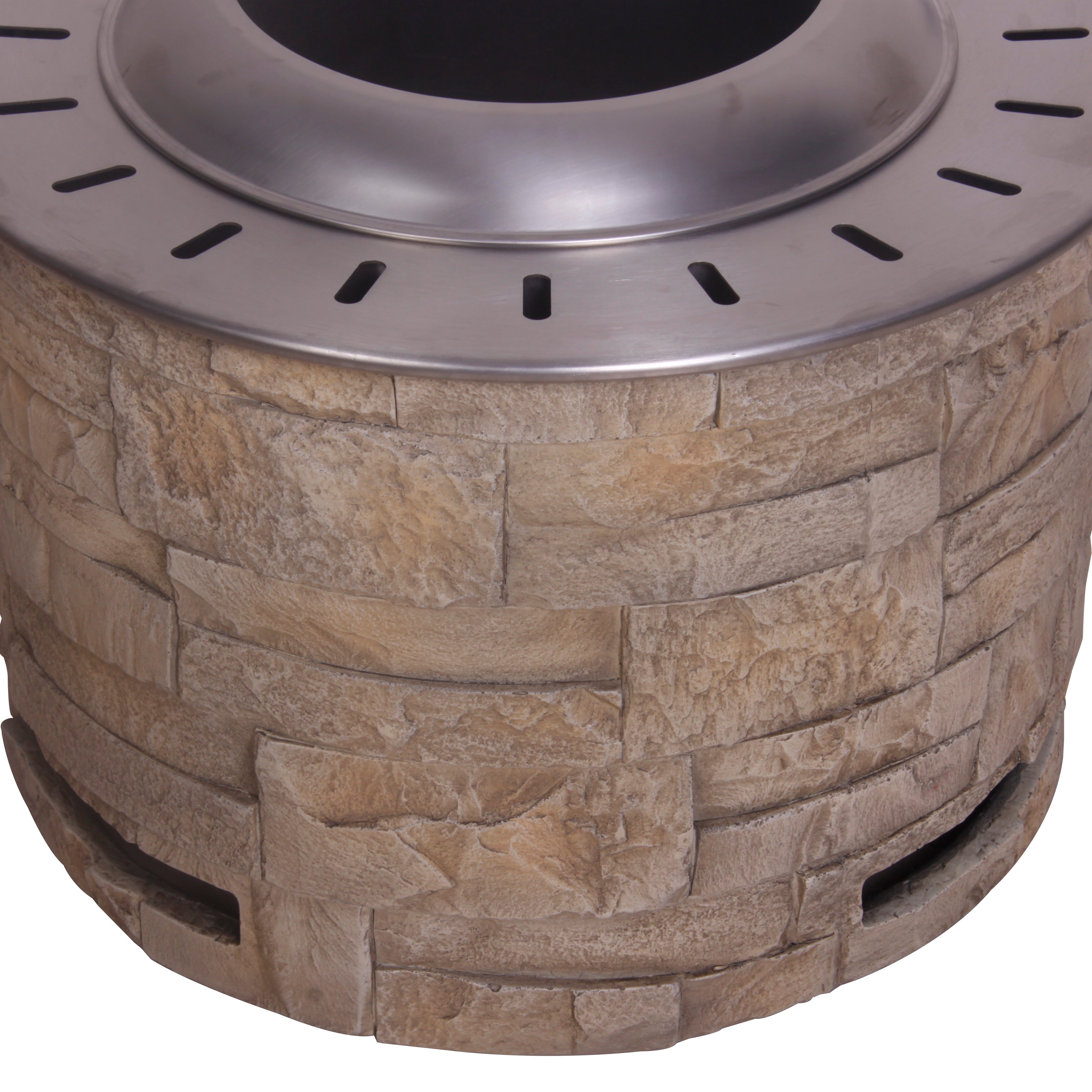 40,000 BTU Steel Outdoor Propane Gas Fire Pit Table with Steel lid and Weather Cover