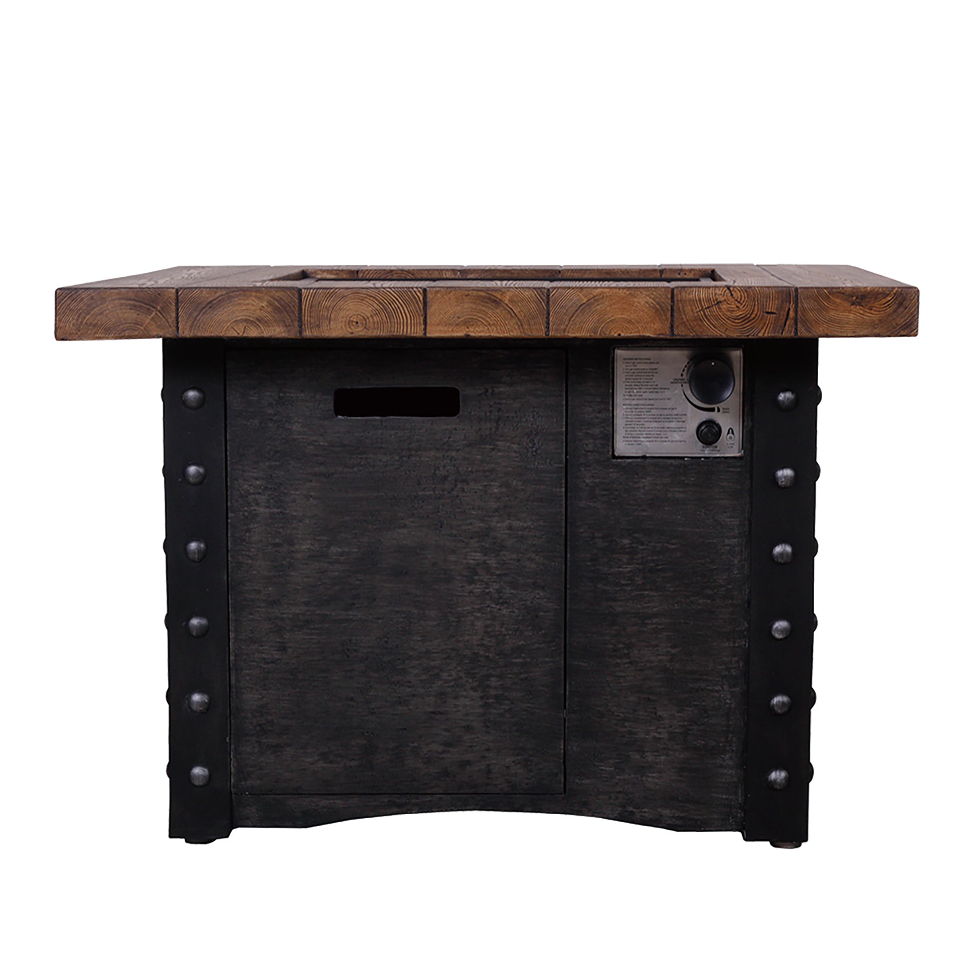 40,000 BTU Steel Outdoor Propane Gas Fire Pit Table with Steel lid and Weather Cover