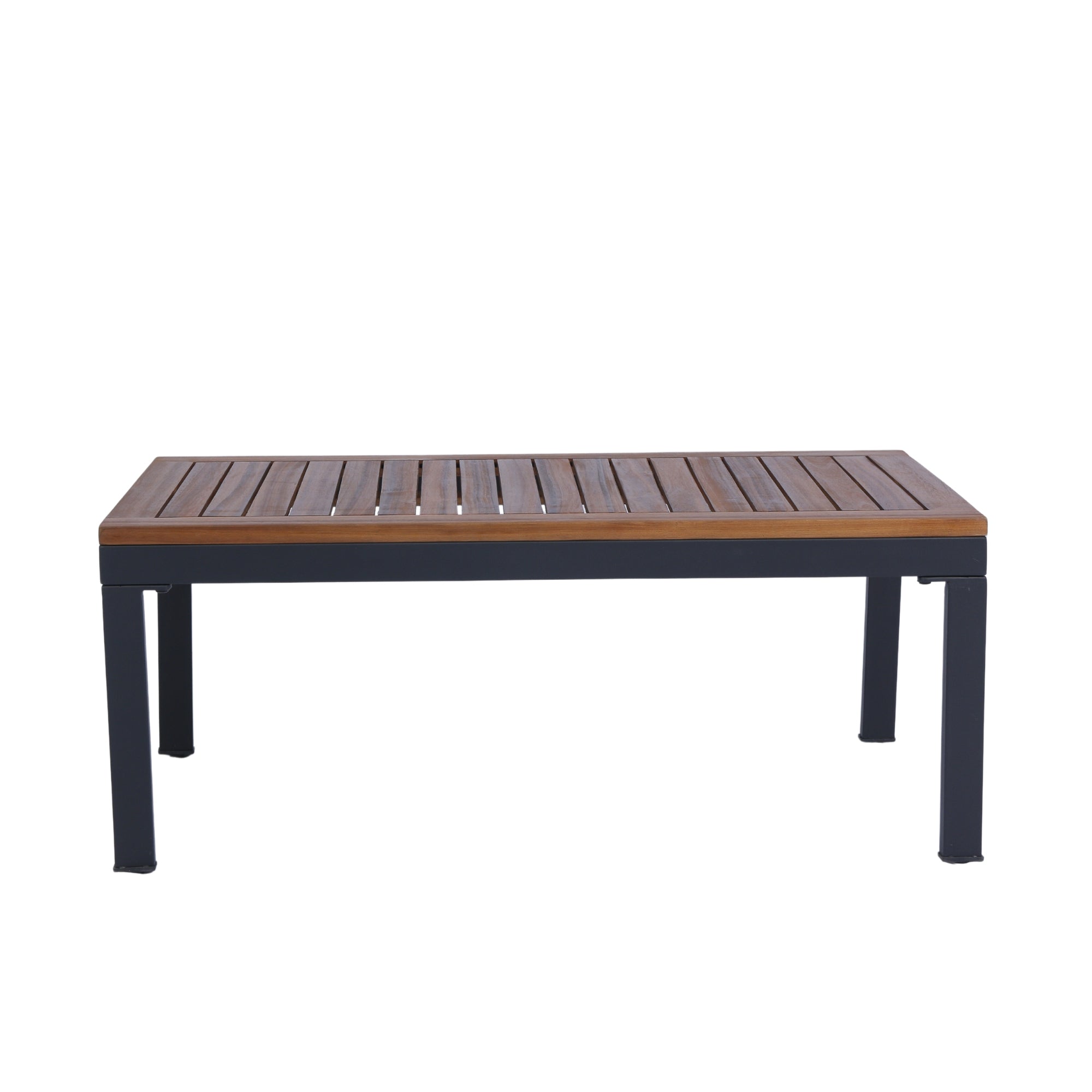 4-Piece Outdoor Patio Sofa Set with Acacia Wood Top and Dark Grey Cushion BOELEPCS01GR