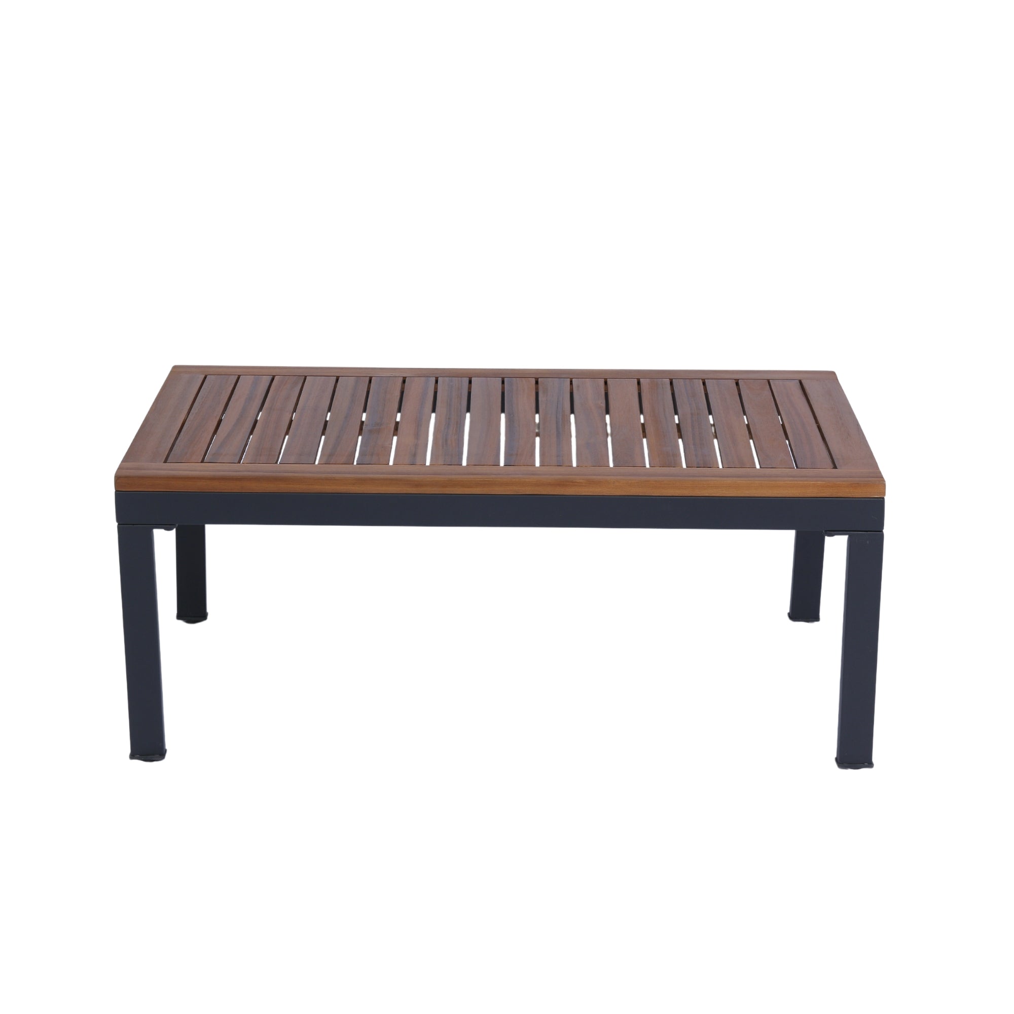4-Piece Outdoor Patio Sofa Set with Acacia Wood Top and Dark Grey Cushion BOELEPCS01GR