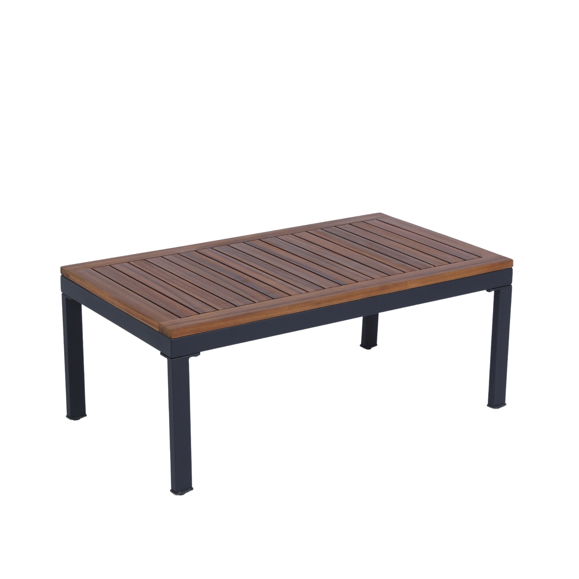 4-Piece Outdoor Patio Sofa Set with Acacia Wood Top and Dark Grey Cushion BOELEPCS01GR