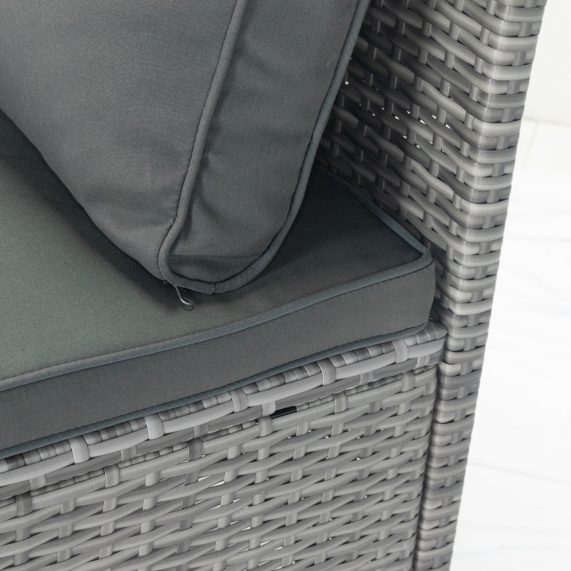 5-Piece Outdoor Patio wicker Conversation Set with 3 Storage Under Seat and Dark Grey Cushion JMELEPCS03GR