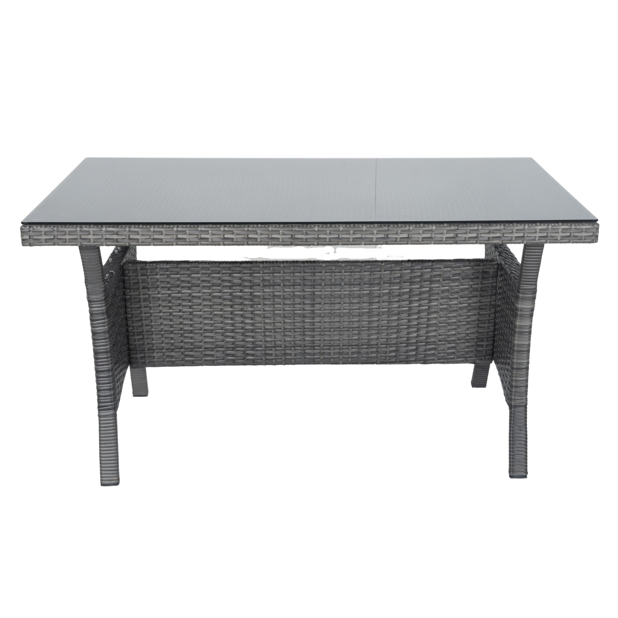 5-Piece Outdoor Patio wicker Conversation Set with 3 Storage Under Seat and Dark Grey Cushion JMELEPCS03GR