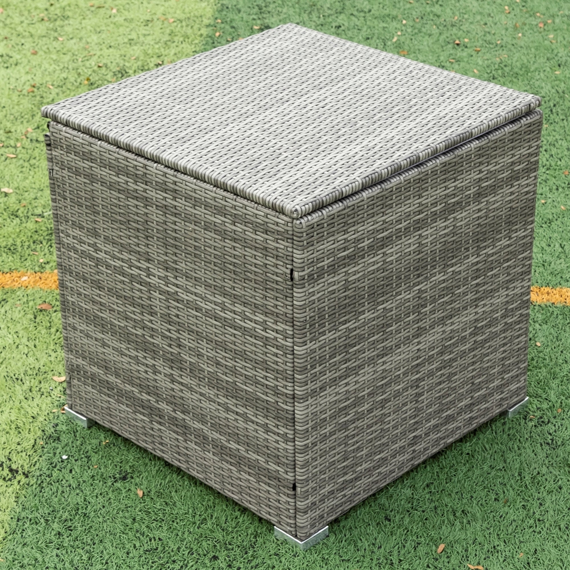 4-Piece Outdoor Patio Wicker Rattan Sectional Sofa Set with Storage Box and Cushions BOELEPS01TA-CR