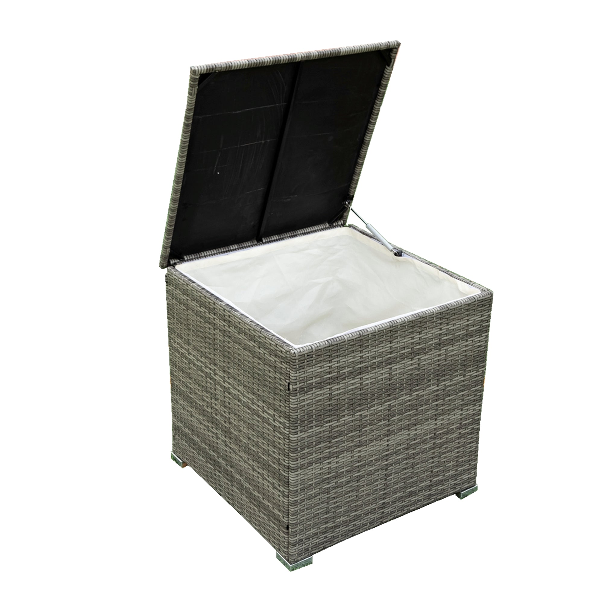 4-Piece Outdoor Patio Wicker Rattan Sectional Sofa Set with Storage Box and Cushions BOELEPS01TA-CR