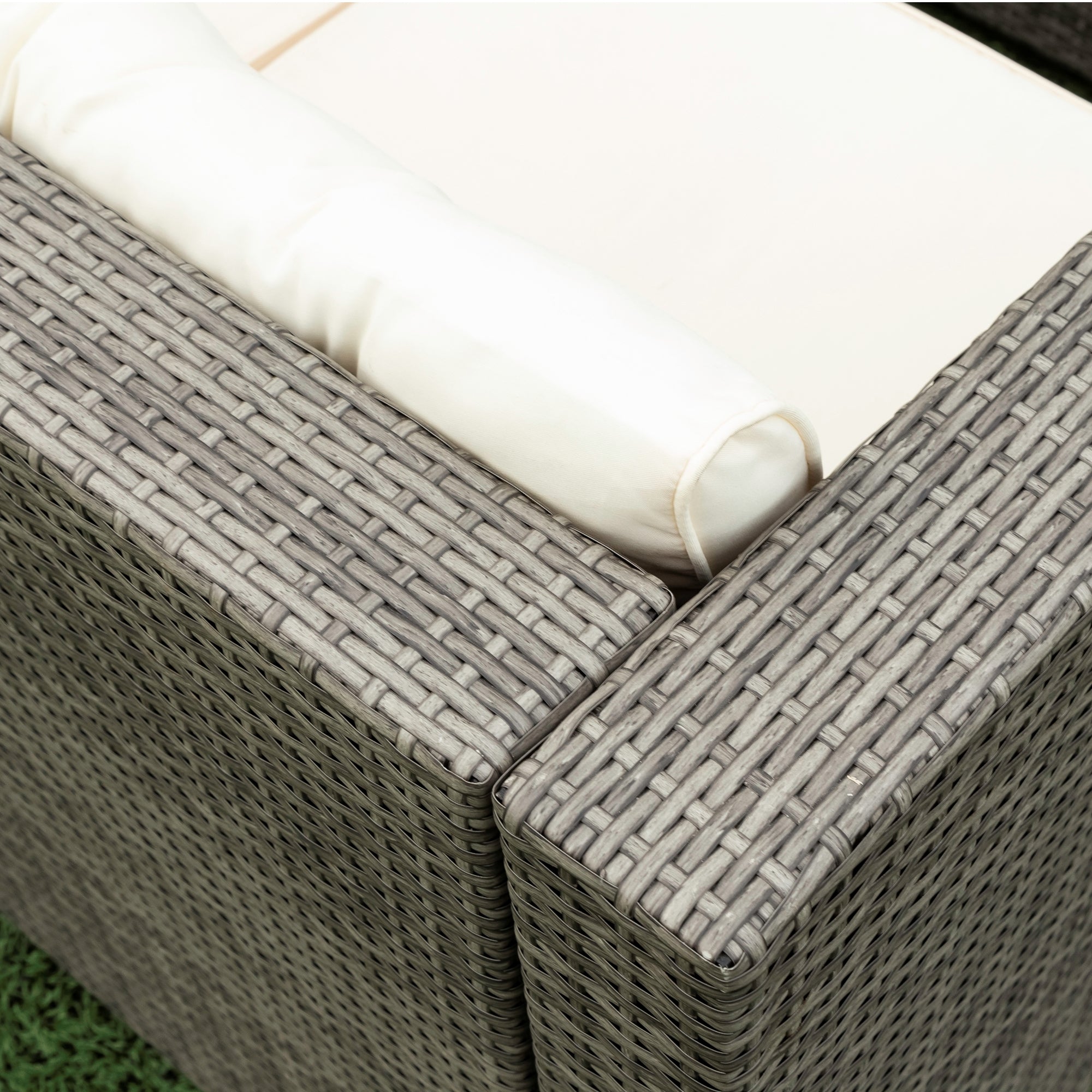 4-Piece Outdoor Patio Wicker Rattan Sectional Sofa Set with Storage Box and Cushions BOELEPS01TA-CR
