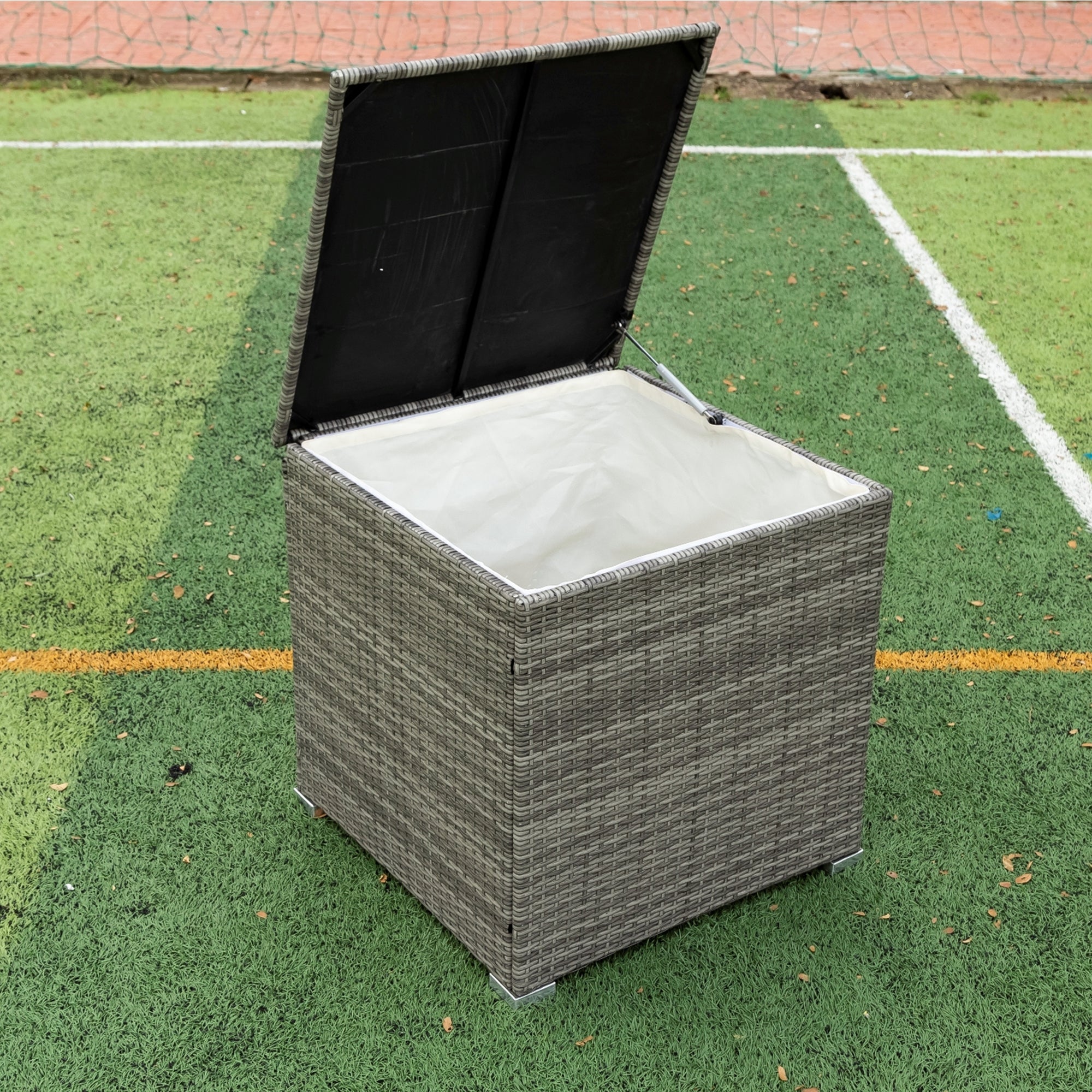 4-Piece Outdoor Patio Wicker Rattan Sectional Sofa Set with Storage Box and Cushions BOELEPS01TA-CR