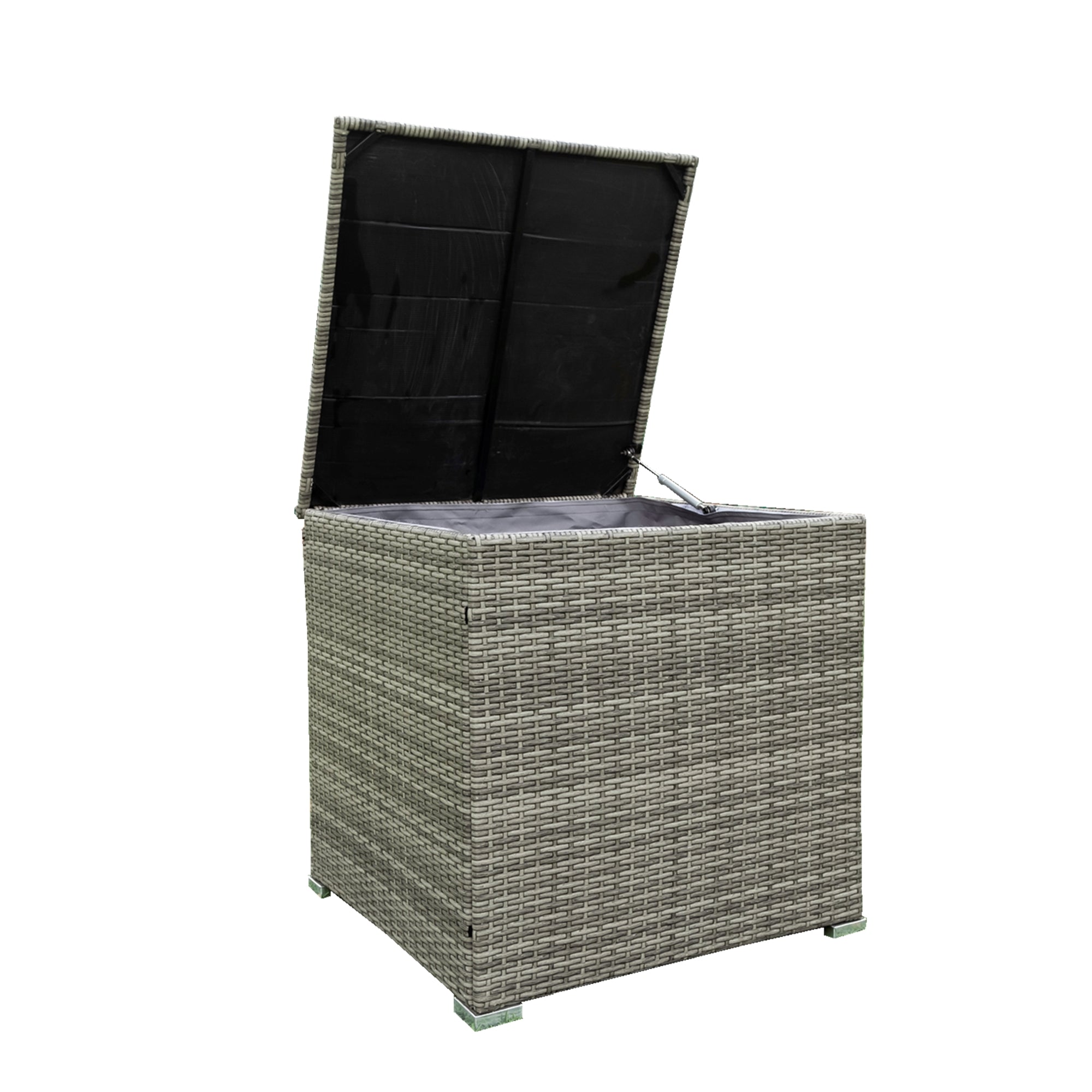 4-Piece Outdoor Patio Wicker Rattan Sectional Sofa Set with Storage Box and Cushions BOELEPS01TA-GR