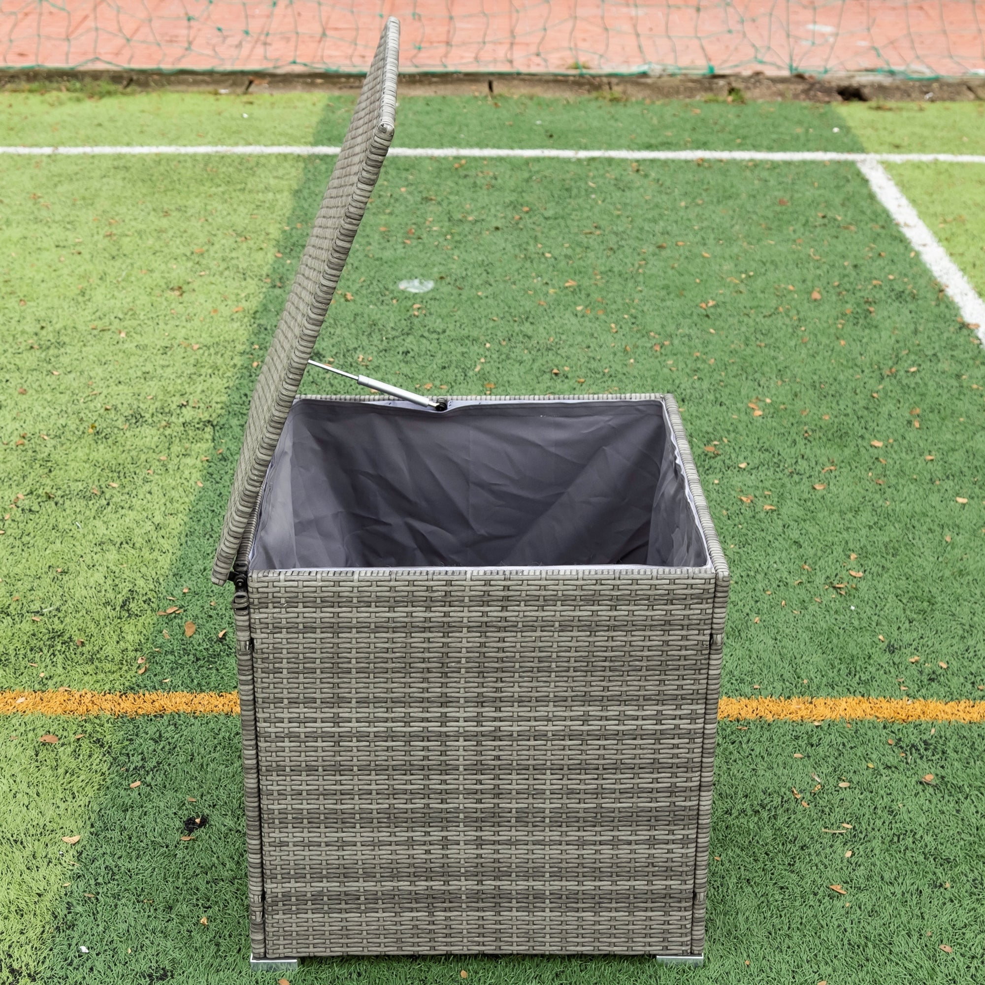 4-Piece Outdoor Patio Wicker Rattan Sectional Sofa Set with Storage Box and Cushions BOELEPS01TA-GR