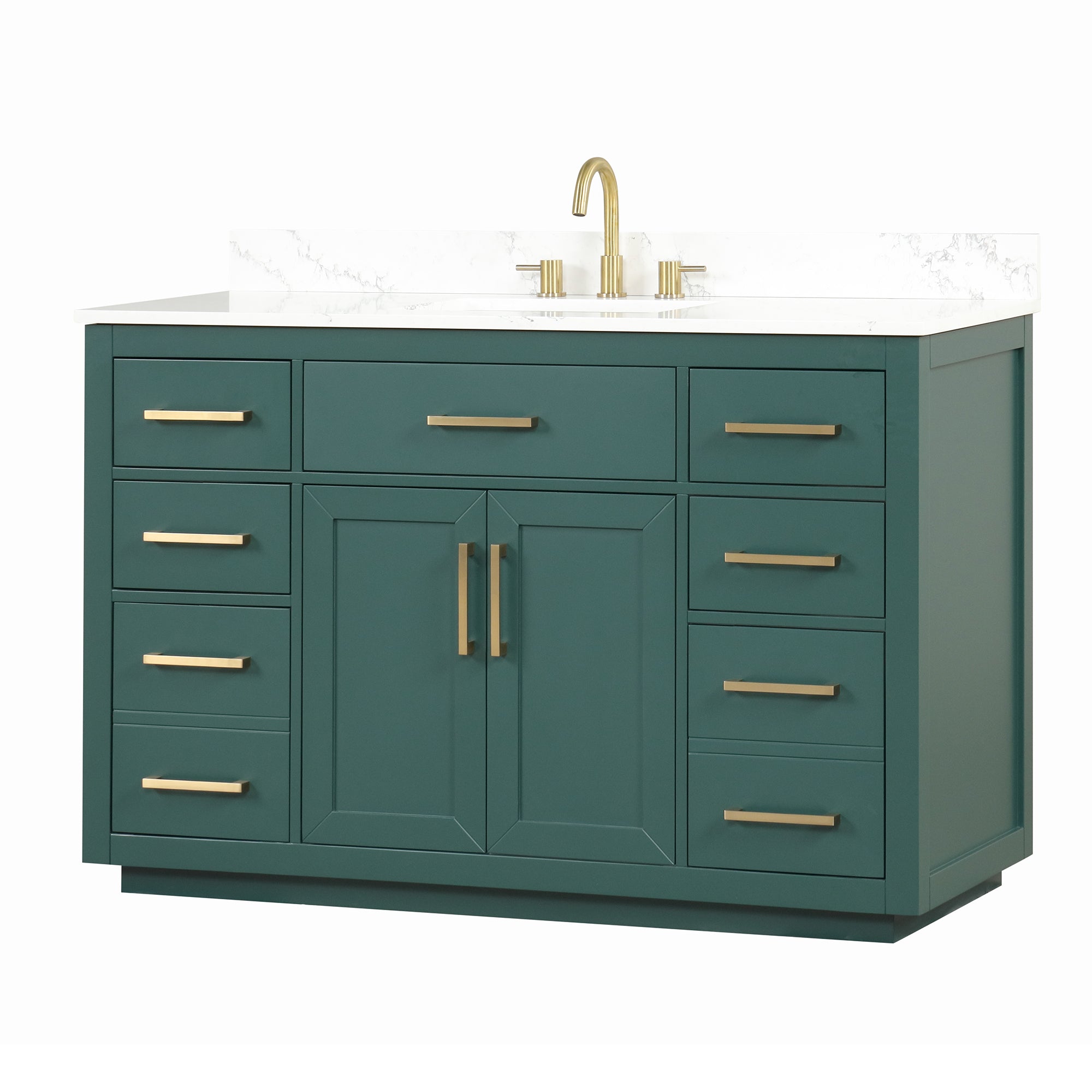 54 inch Freestanding Bathroom Vanity Set with Ceramic Sink