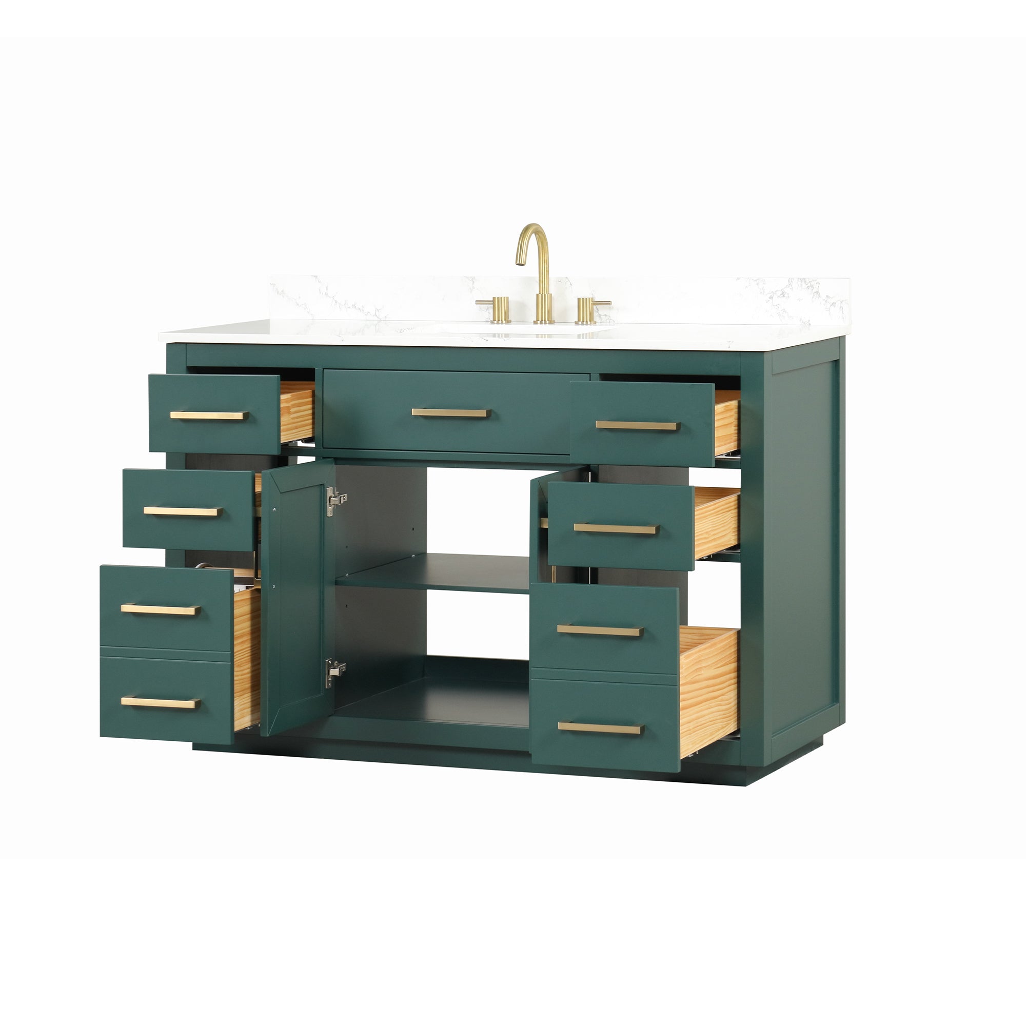54 inch Freestanding Bathroom Vanity Set with Ceramic Sink