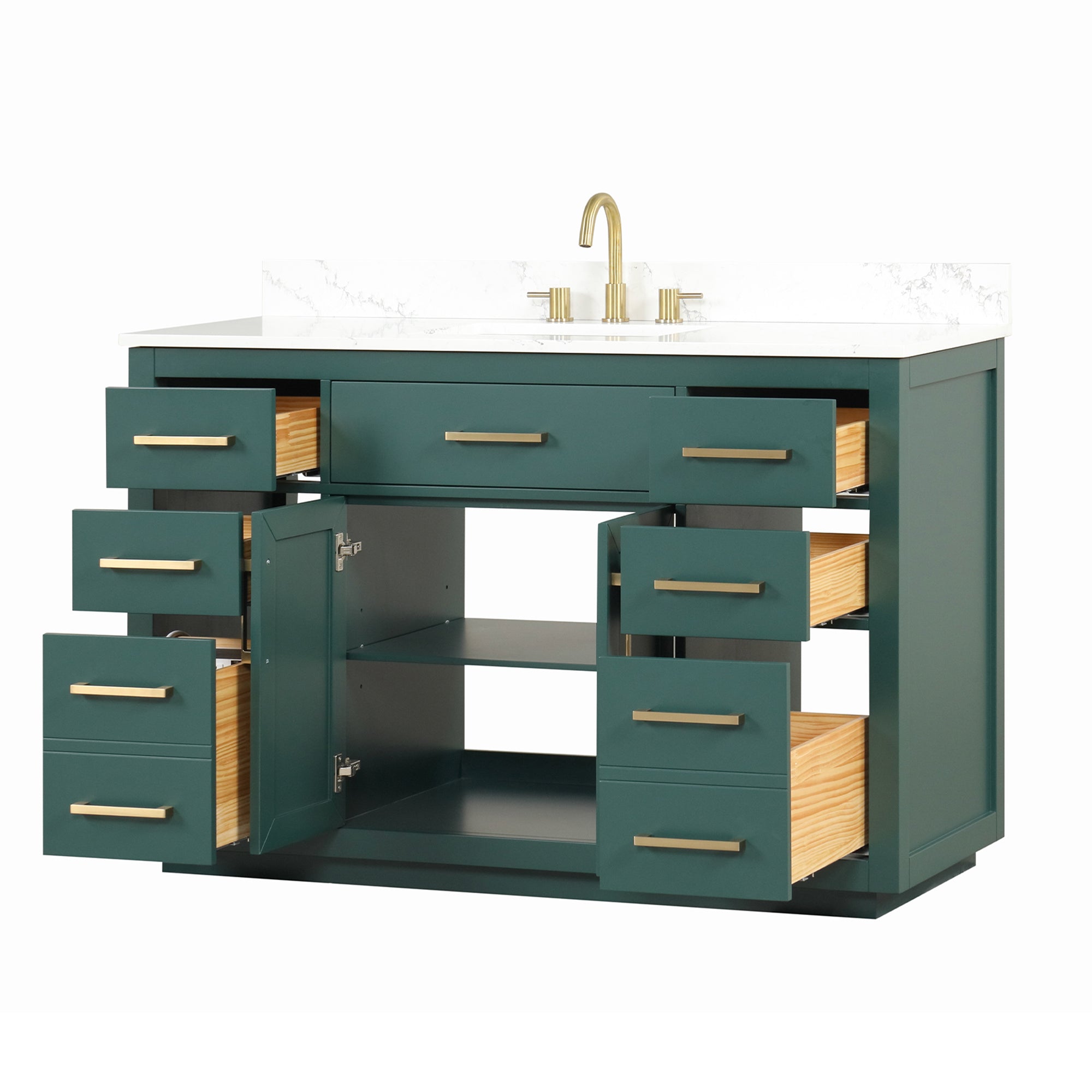54 inch Freestanding Bathroom Vanity Set with Ceramic Sink