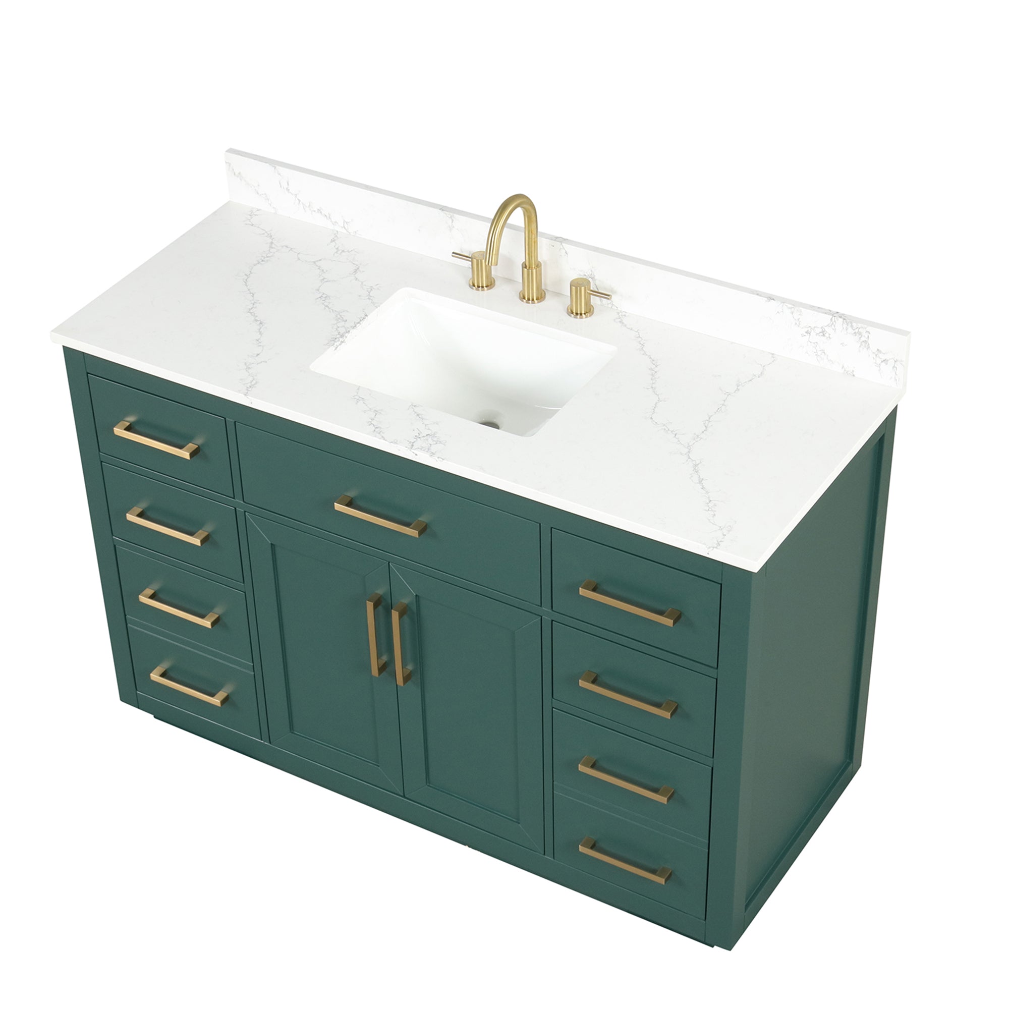 54 inch Freestanding Bathroom Vanity Set with Ceramic Sink