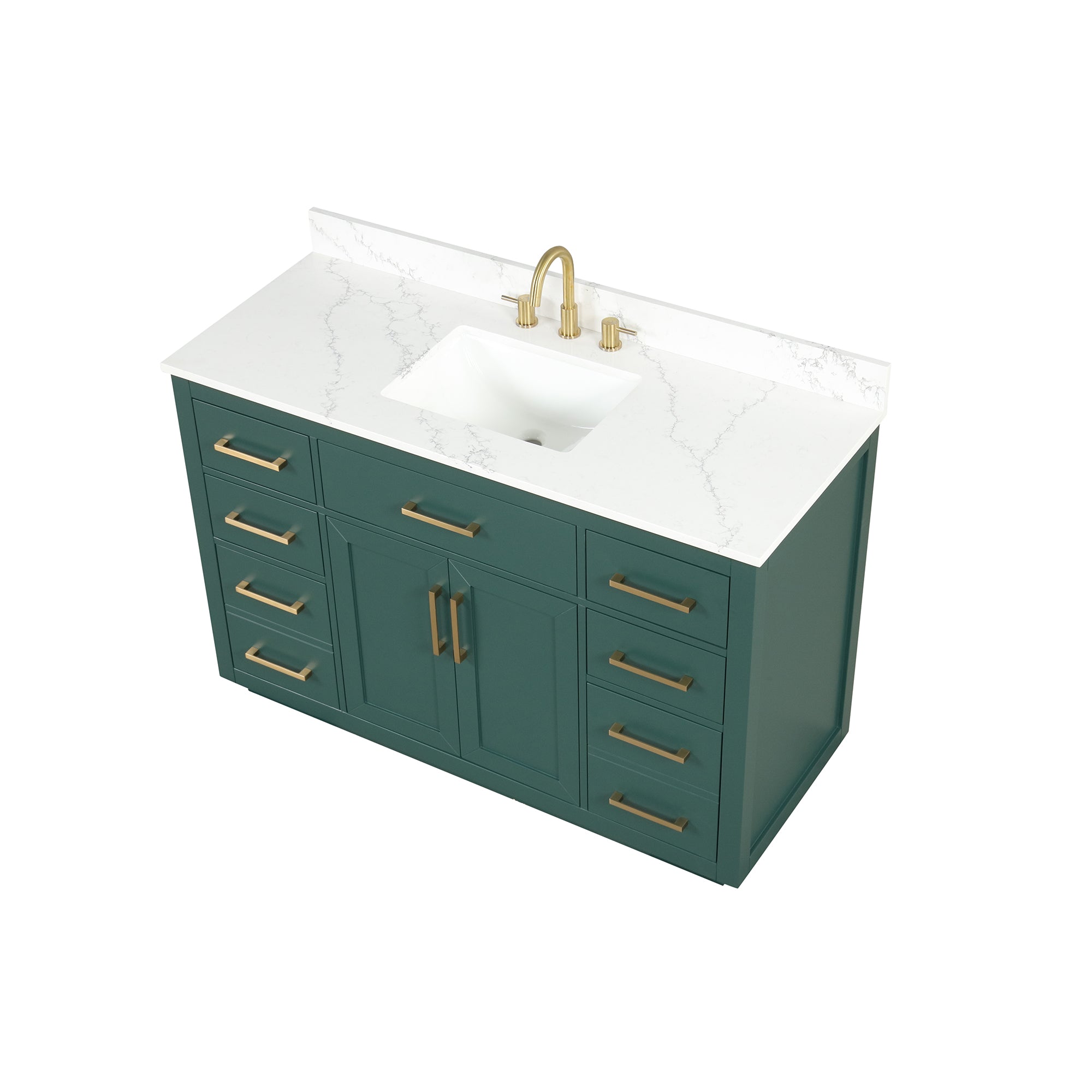 54 inch Freestanding Bathroom Vanity Set with Ceramic Sink