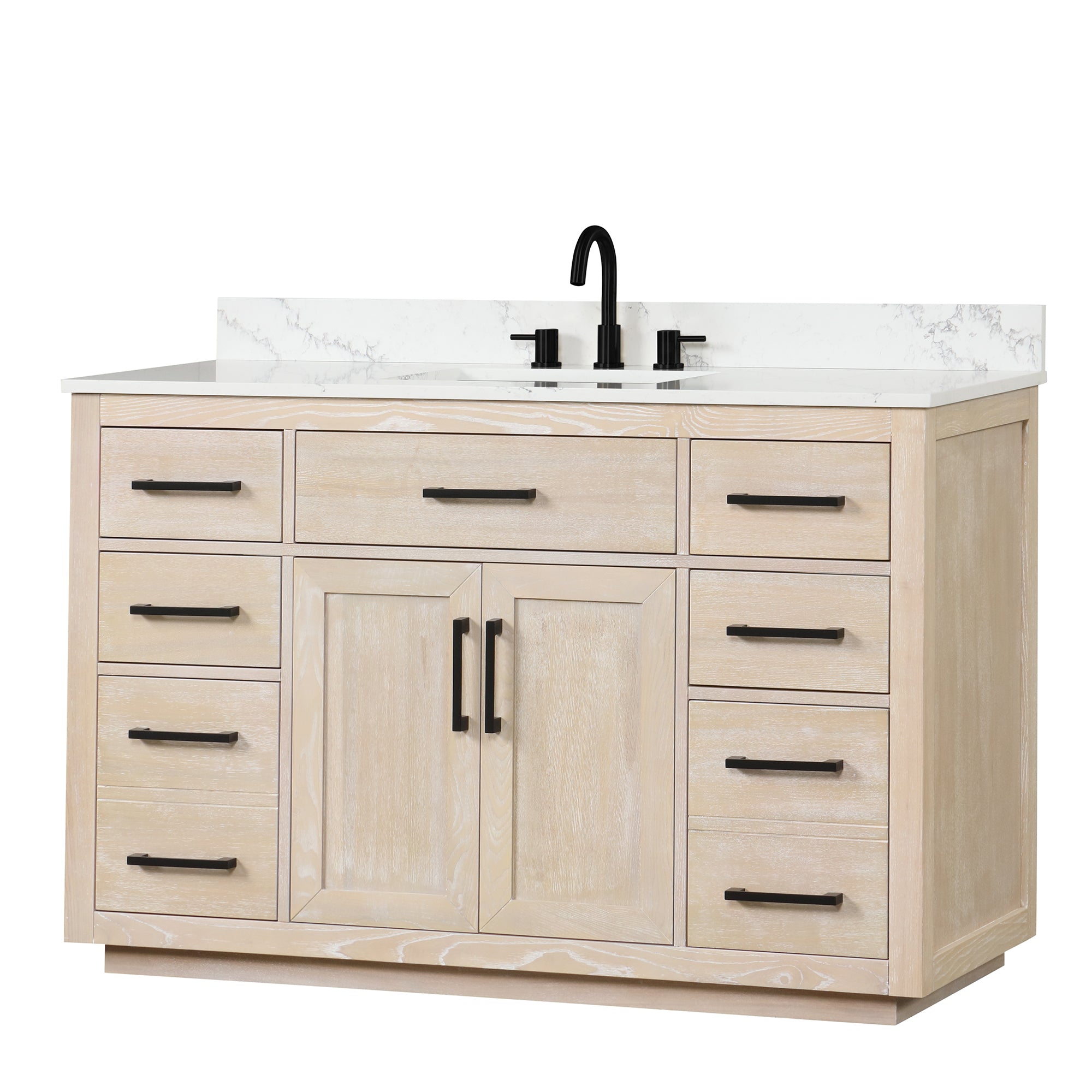 54 inch Freestanding Bathroom Vanity Set with Ceramic Sink