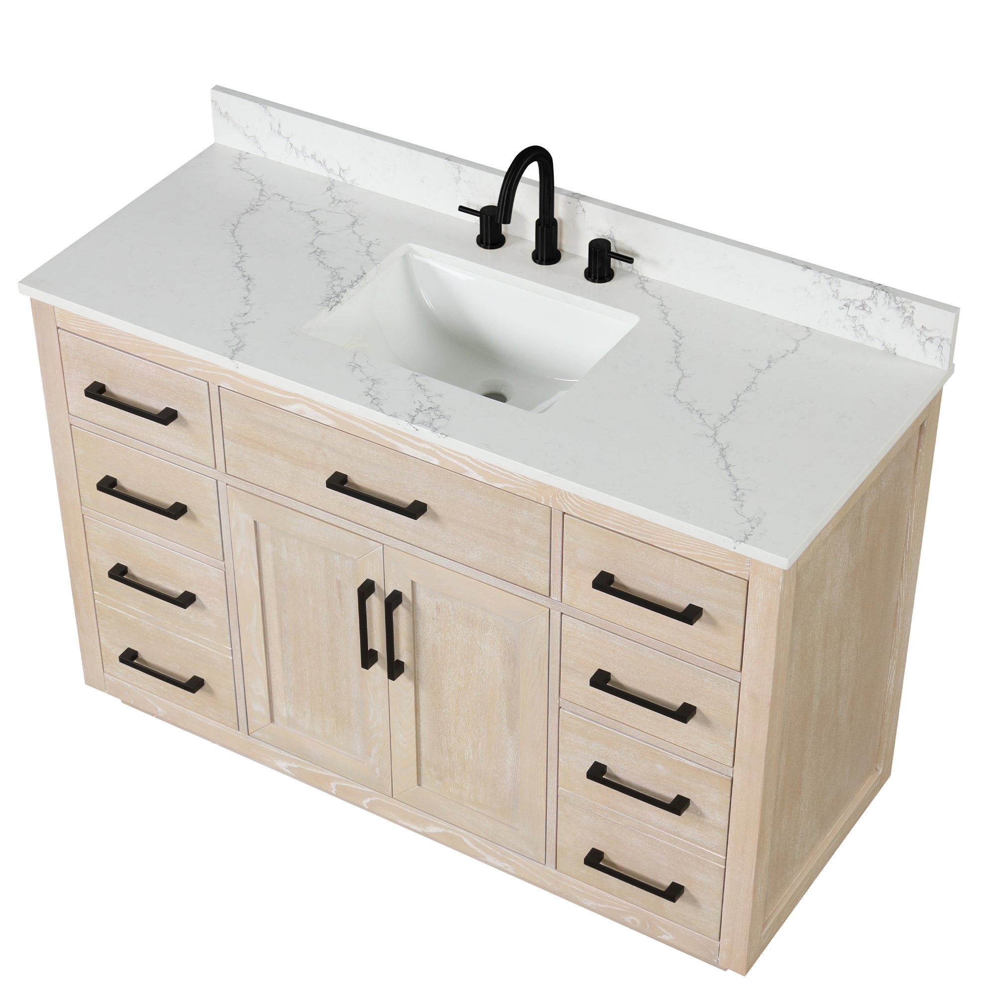 54 inch Freestanding Bathroom Vanity Set with Ceramic Sink