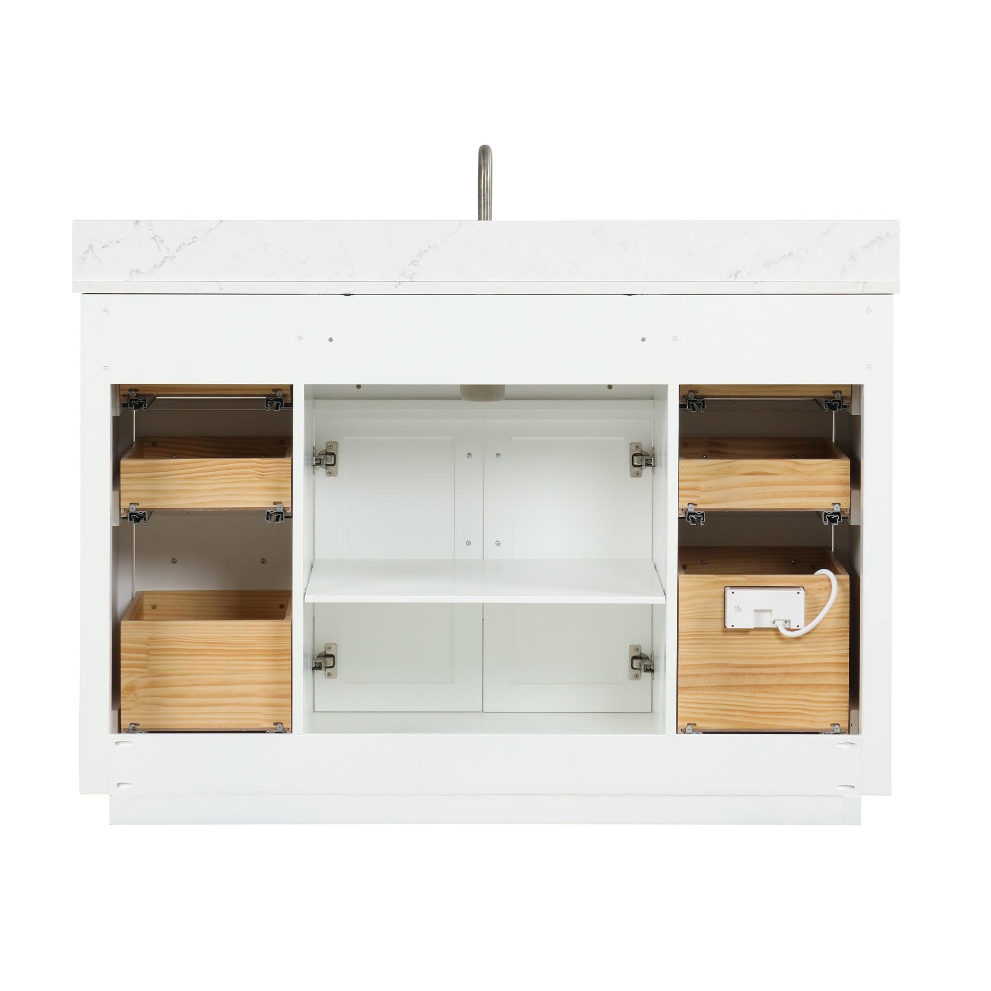 54 inch Freestanding Bathroom Vanity Set with Ceramic Sink