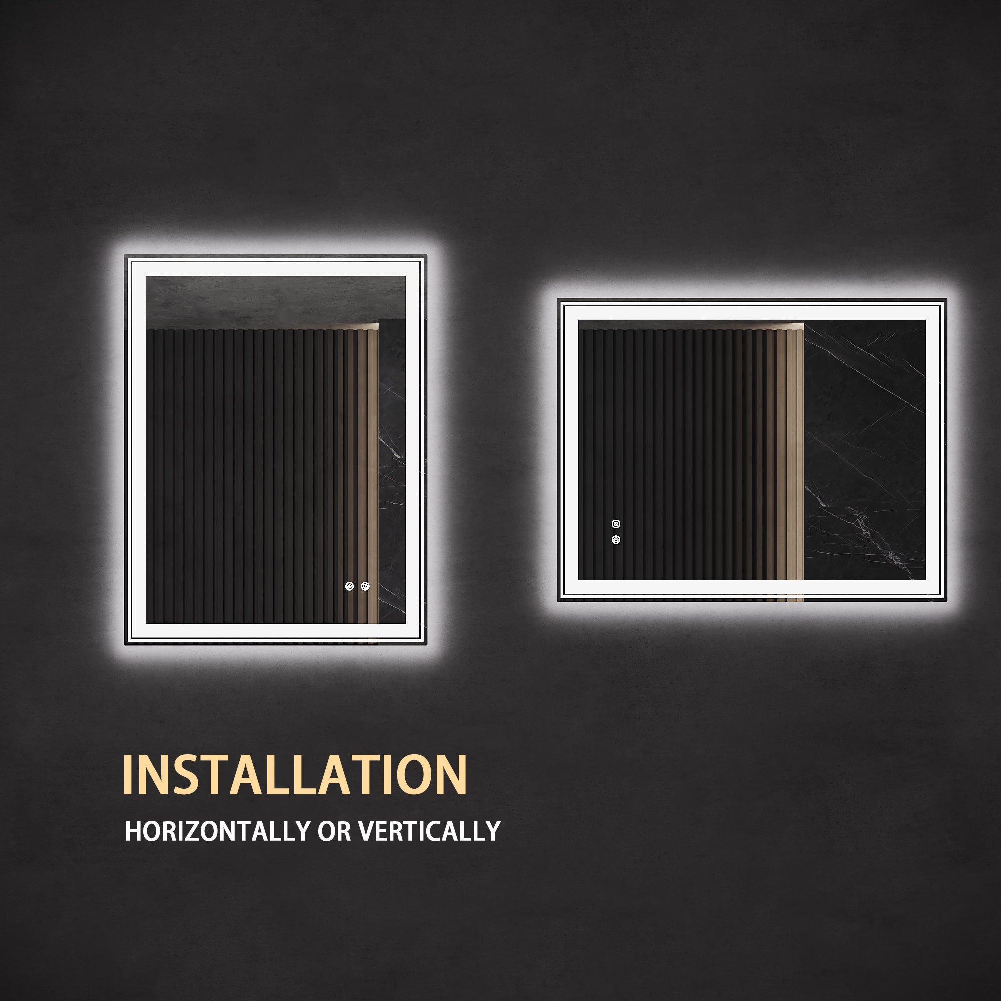 Rectangular Frameless Dimmable Wall Mounted LED Bathroom Vanity Mirror