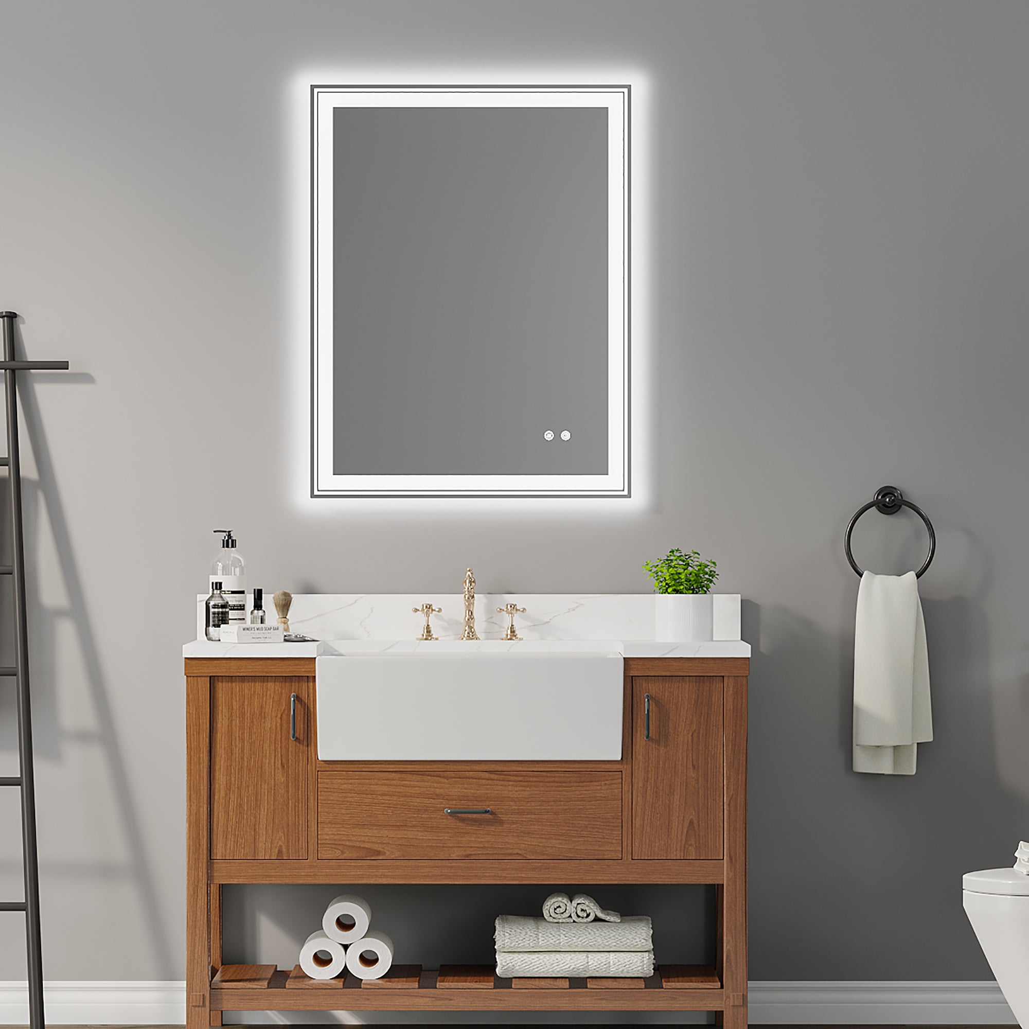 Rectangular Frameless Dimmable Wall Mounted LED Bathroom Vanity Mirror