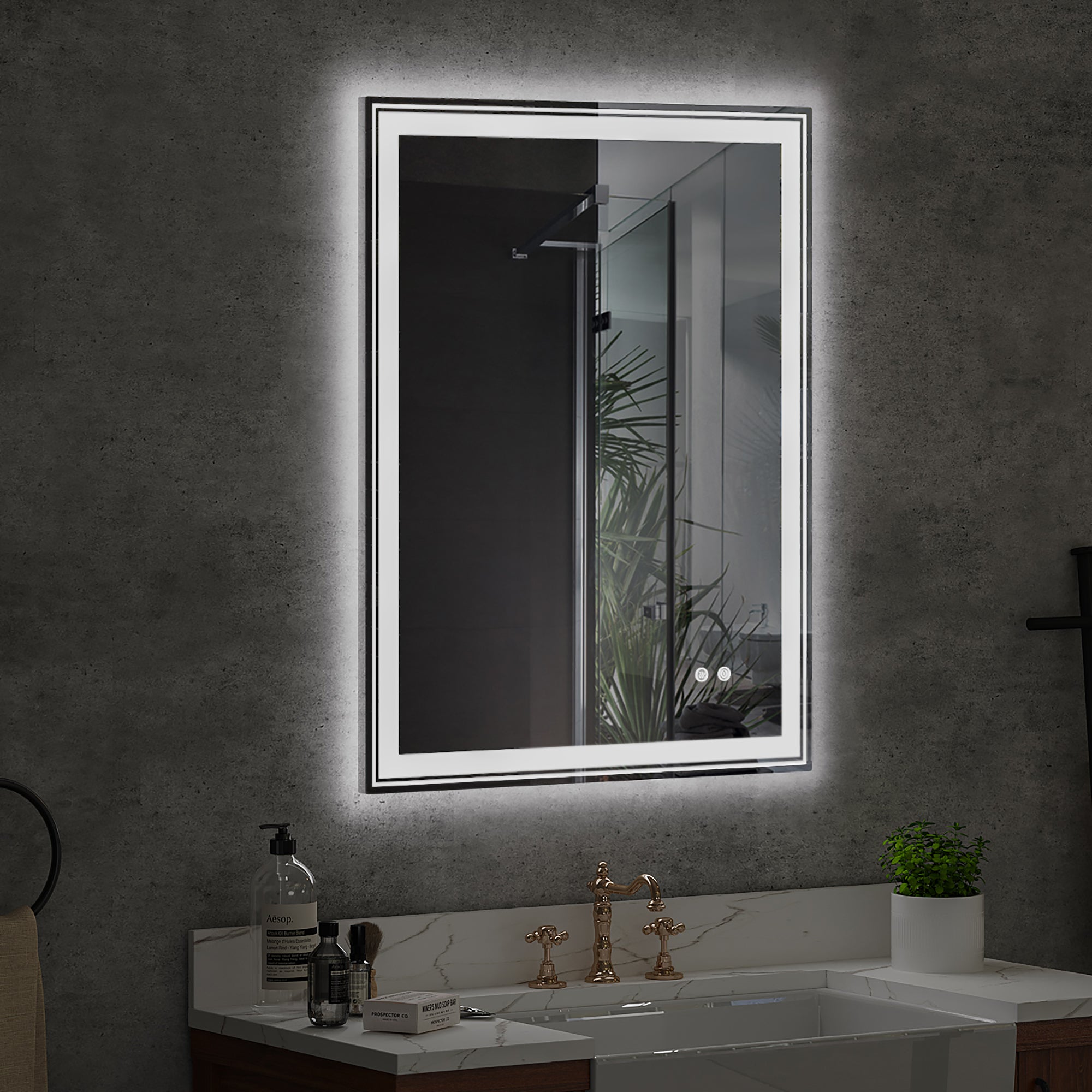 Rectangular Frameless Dimmable Wall Mounted LED Bathroom Vanity Mirror