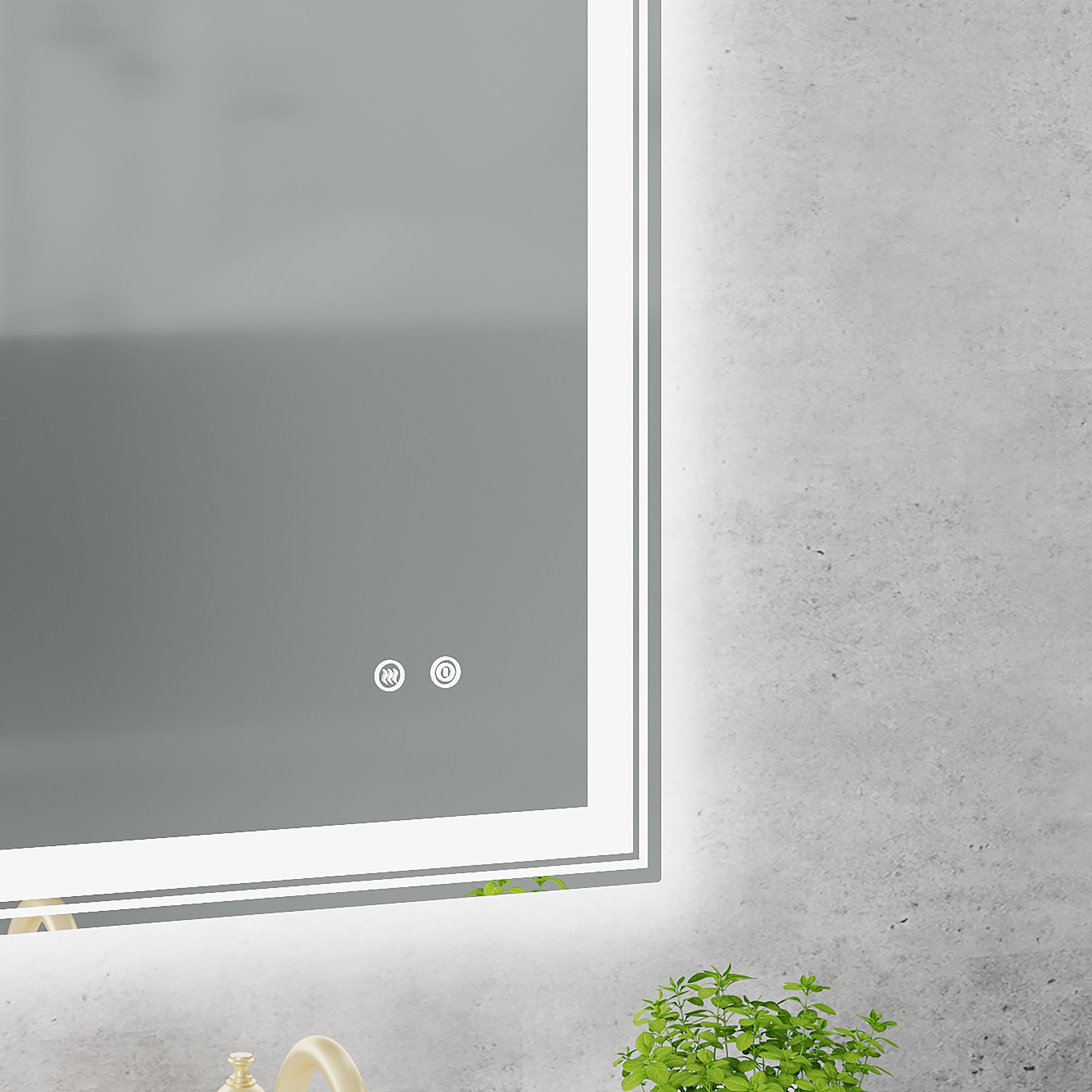Rectangular Frameless Dimmable Wall Mounted LED Bathroom Vanity Mirror