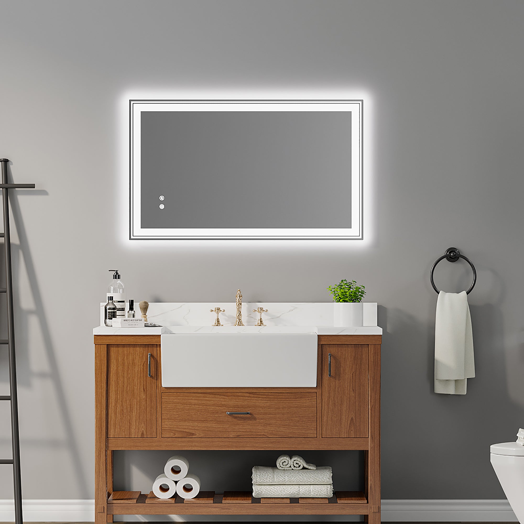 Rectangular Frameless Dimmable Wall Mounted LED Bathroom Vanity Mirror