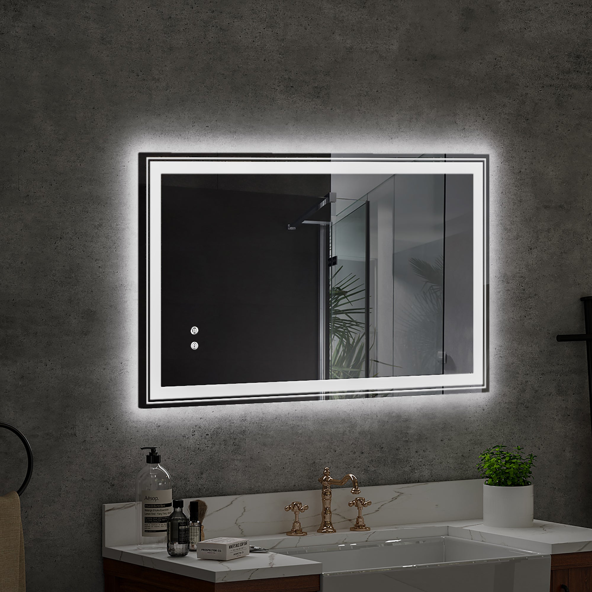 Rectangular Frameless Dimmable Wall Mounted LED Bathroom Vanity Mirror