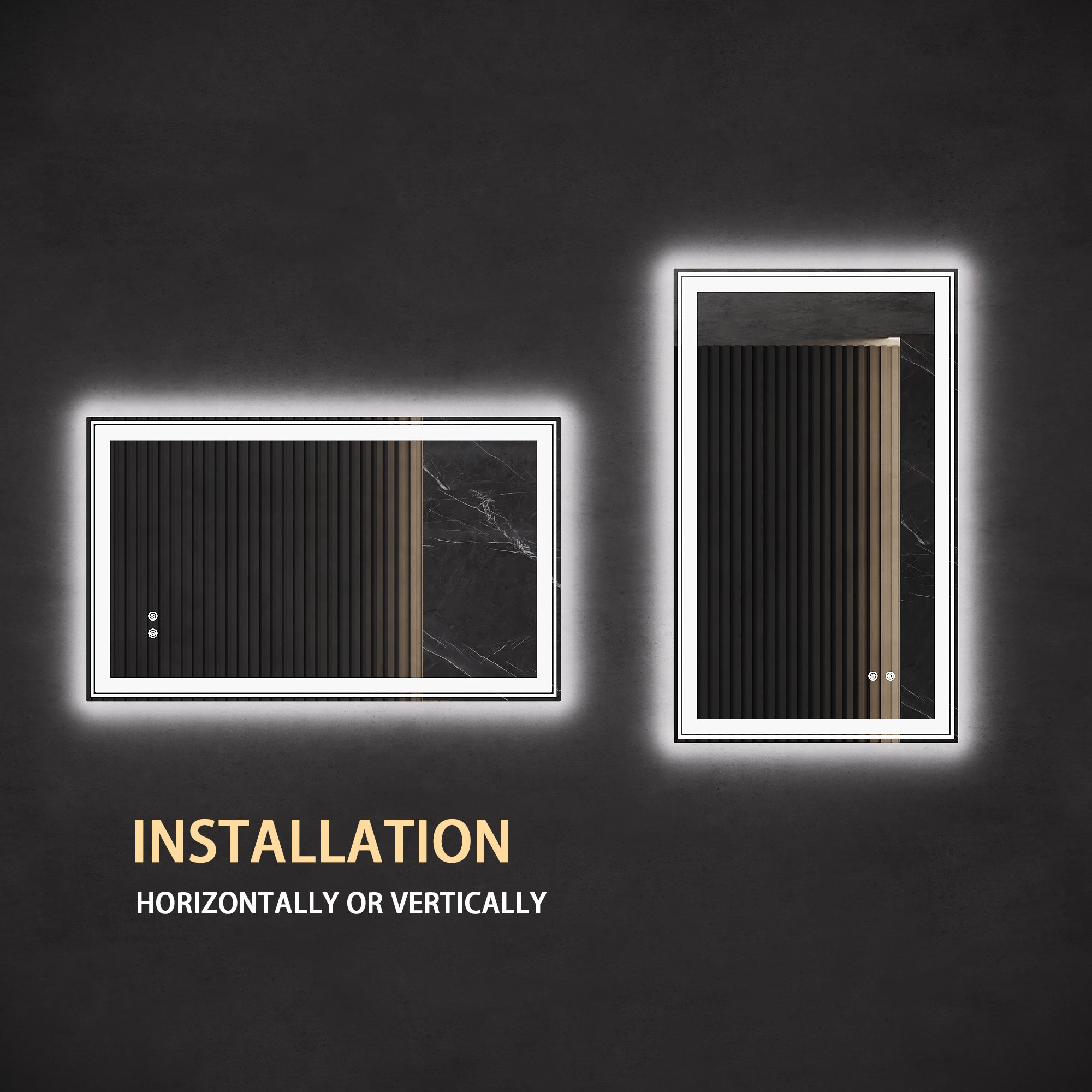 Rectangular Frameless Dimmable Wall Mounted LED Bathroom Vanity Mirror