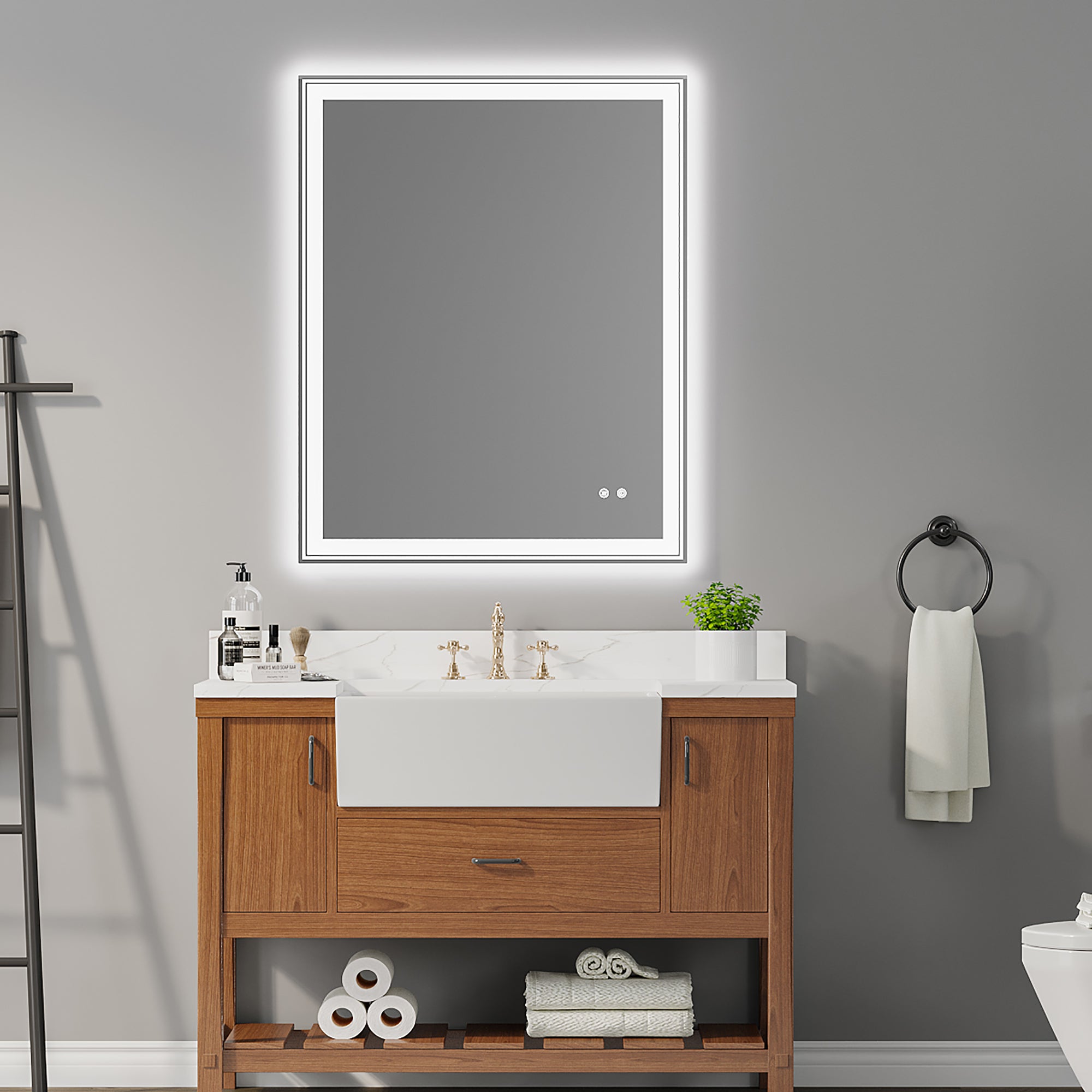 Rectangular Frameless Dimmable Wall Mounted LED Bathroom Vanity Mirror