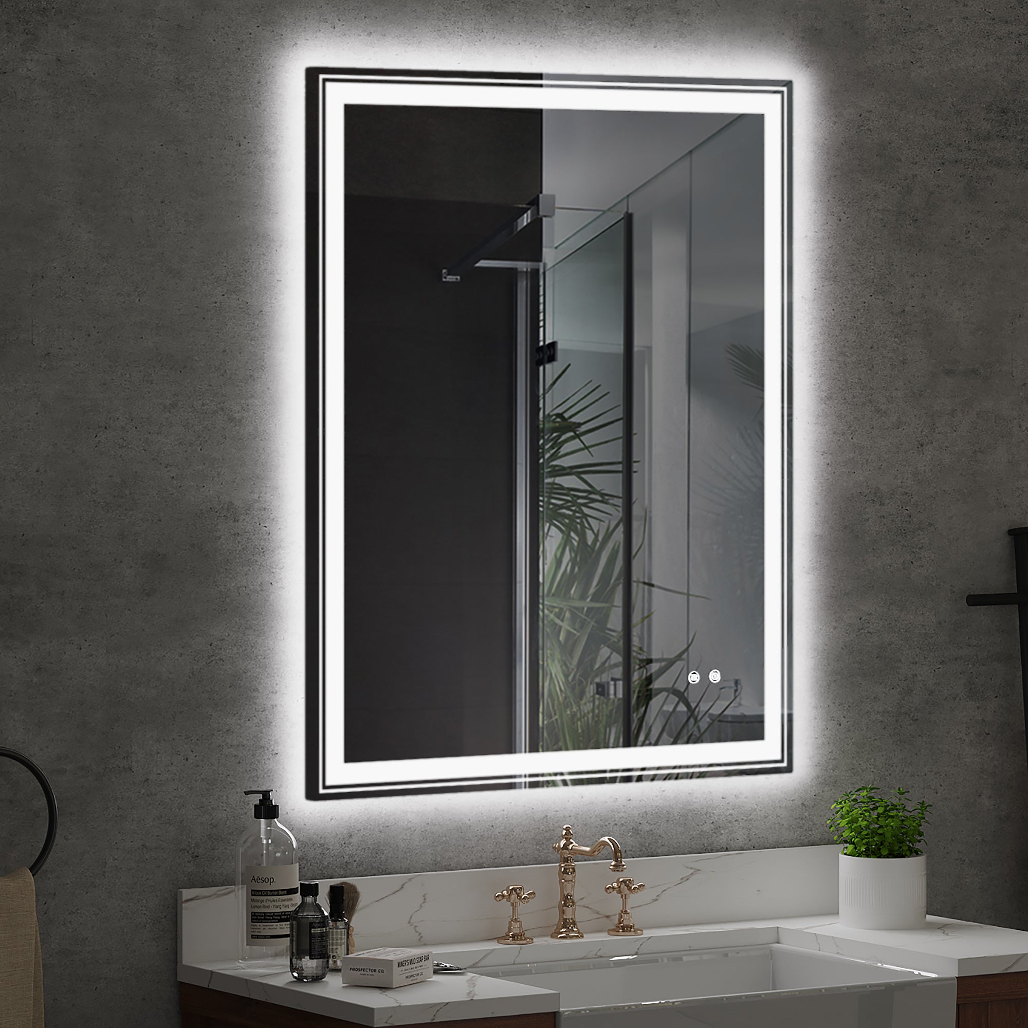Rectangular Frameless Dimmable Wall Mounted LED Bathroom Vanity Mirror