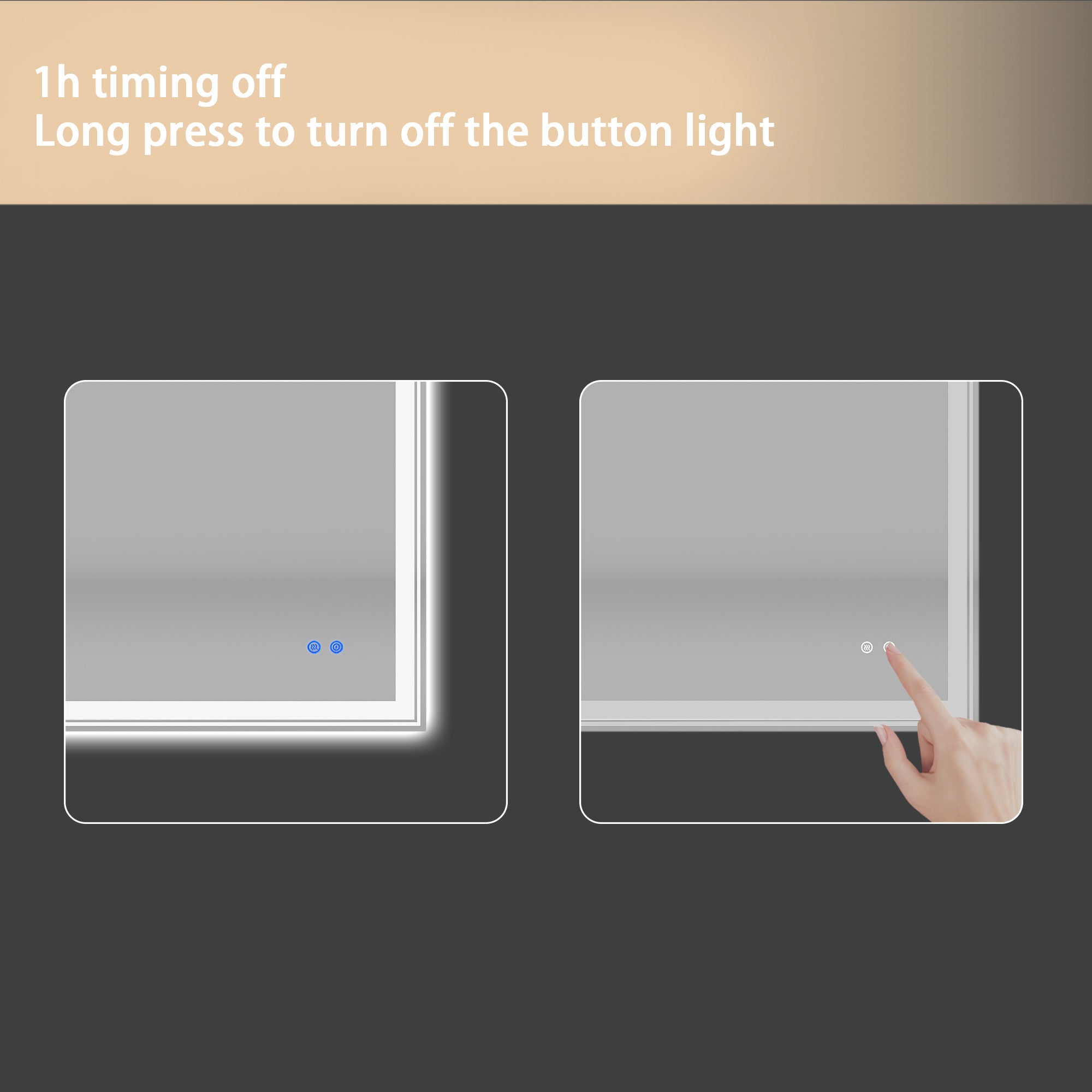 Rectangular Frameless Dimmable Wall Mounted LED Bathroom Vanity Mirror