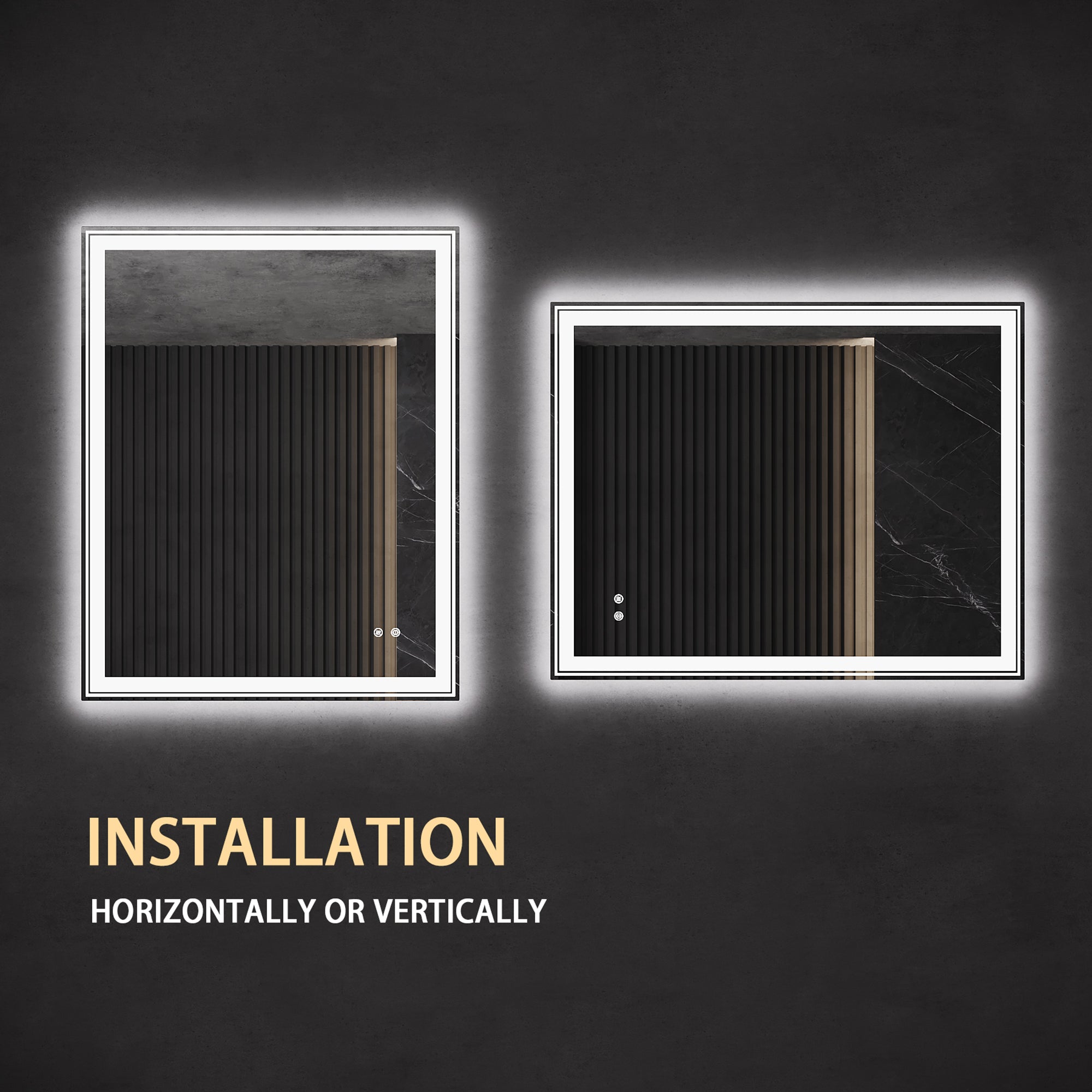 Rectangular Frameless Dimmable Wall Mounted LED Bathroom Vanity Mirror