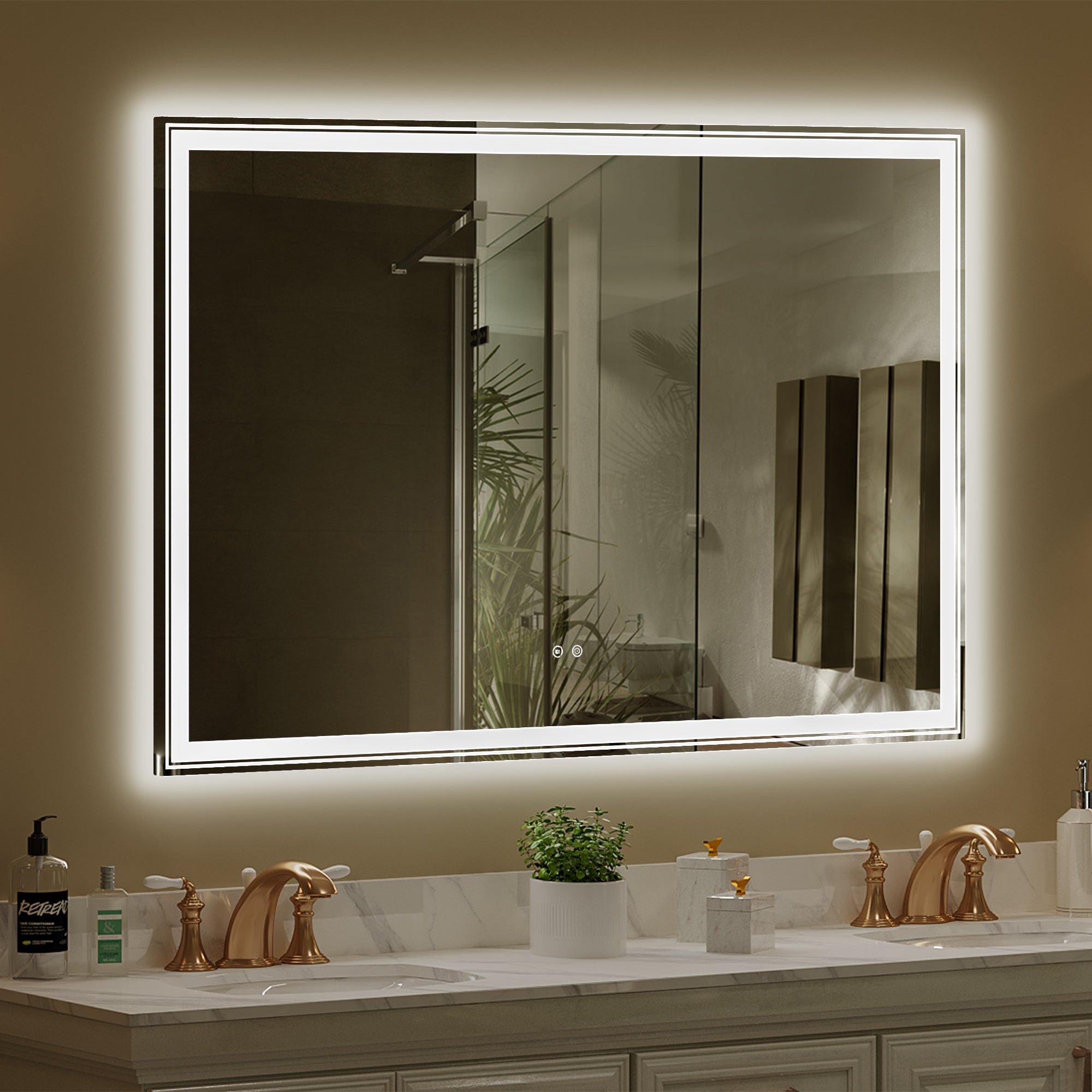 Rectangular Frameless Dimmable Wall Mounted LED Bathroom Vanity Mirror