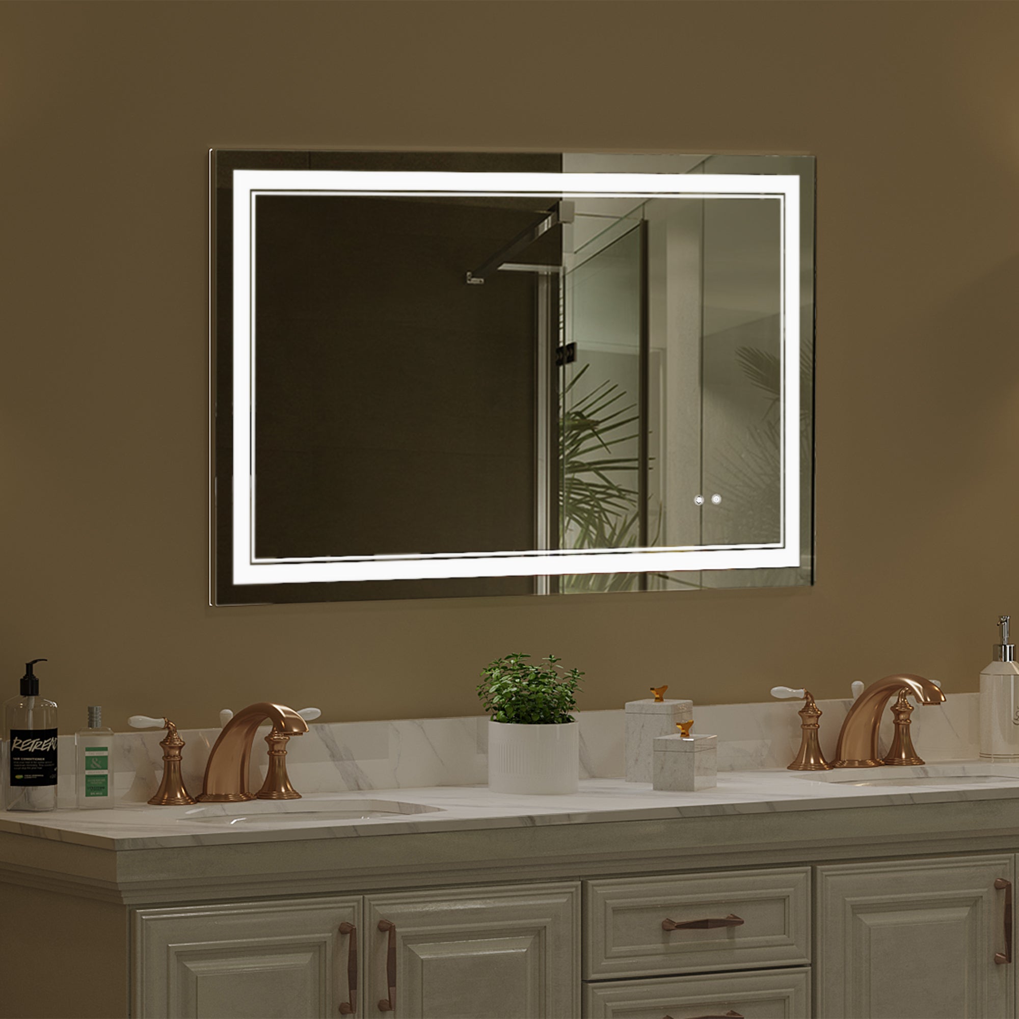 Rectangular Frameless Dimmable Wall Mounted LED Bathroom Vanity Mirror