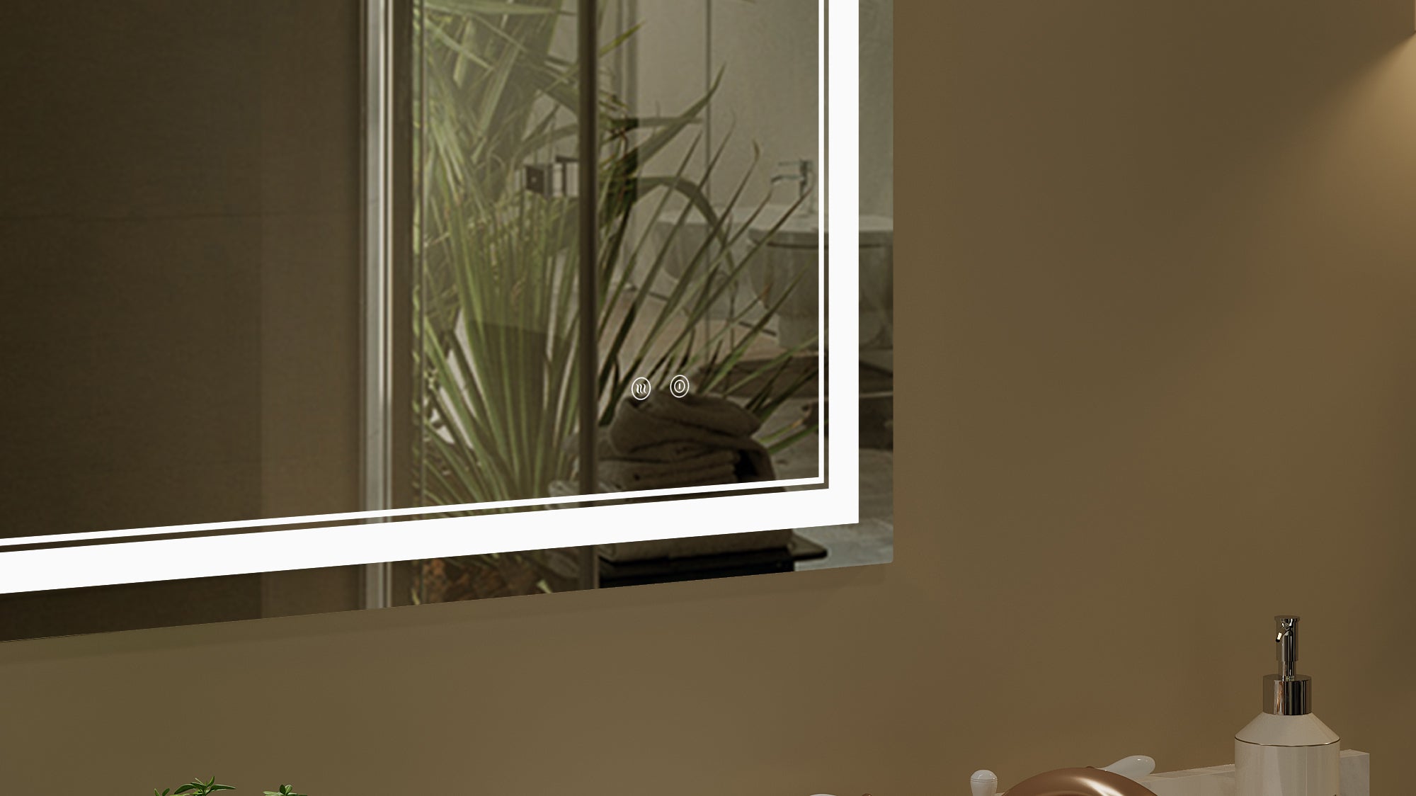 Rectangular Frameless Dimmable Wall Mounted LED Bathroom Vanity Mirror