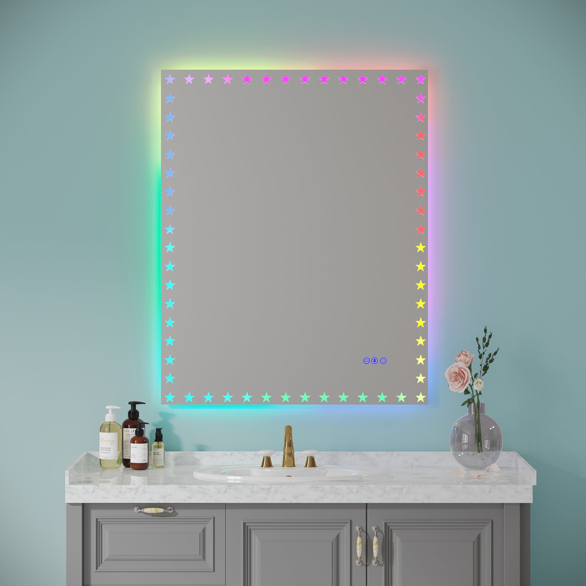 Rectangular Frameless Dimmable Wall Mounted LED Bathroom Vanity Mirror