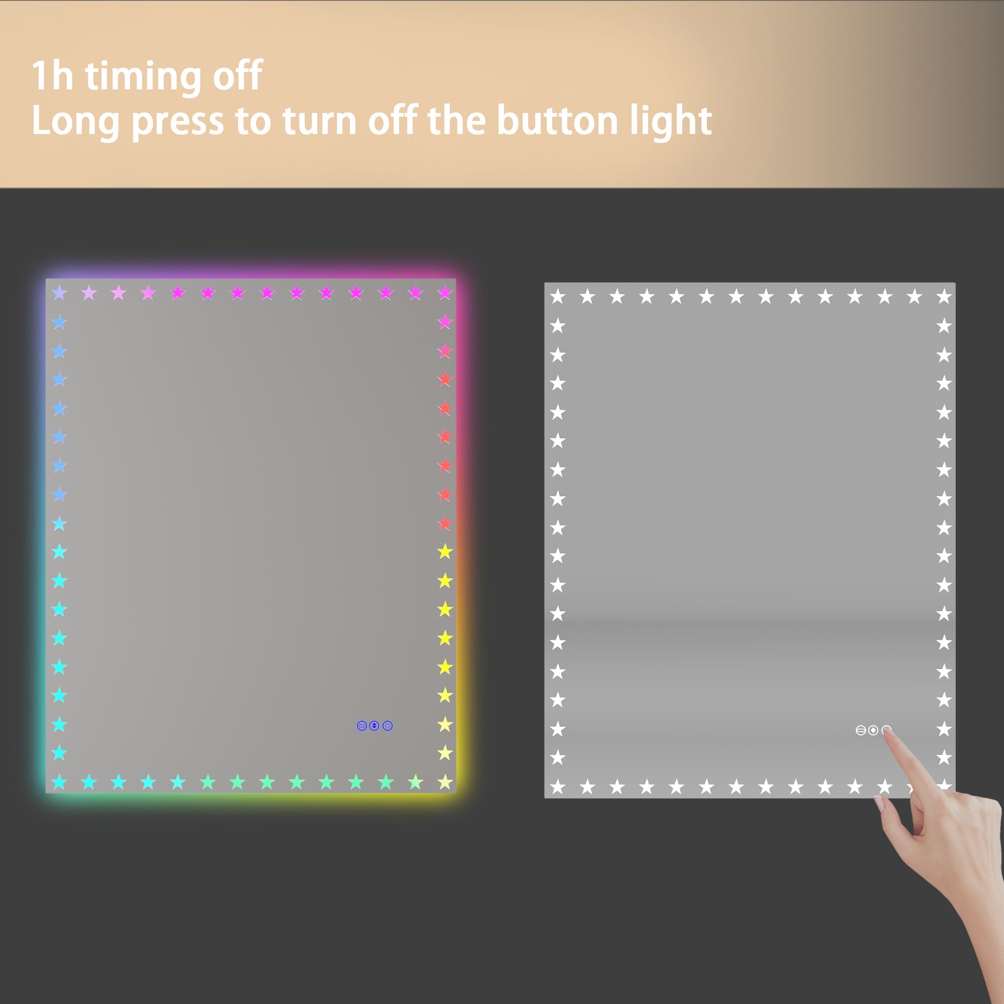Rectangular Frameless Dimmable Wall Mounted LED Bathroom Vanity Mirror