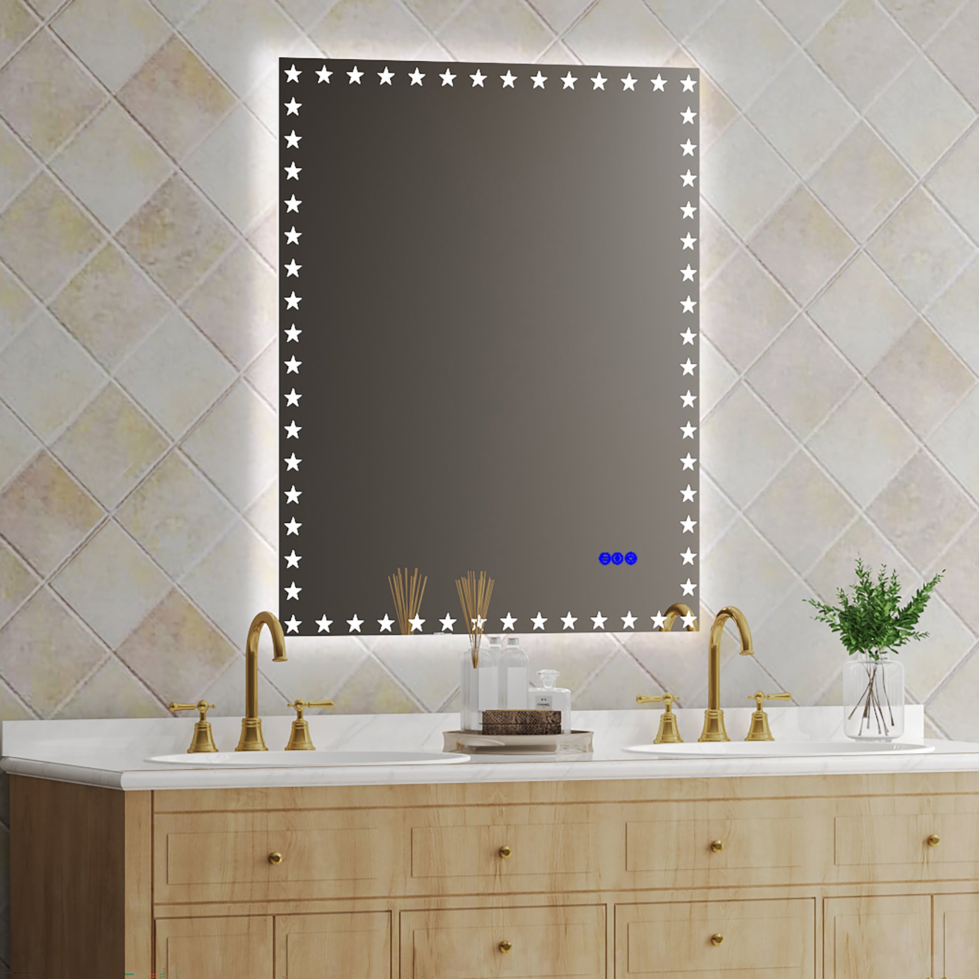 Rectangular Frameless Dimmable Wall Mounted LED Bathroom Vanity Mirror