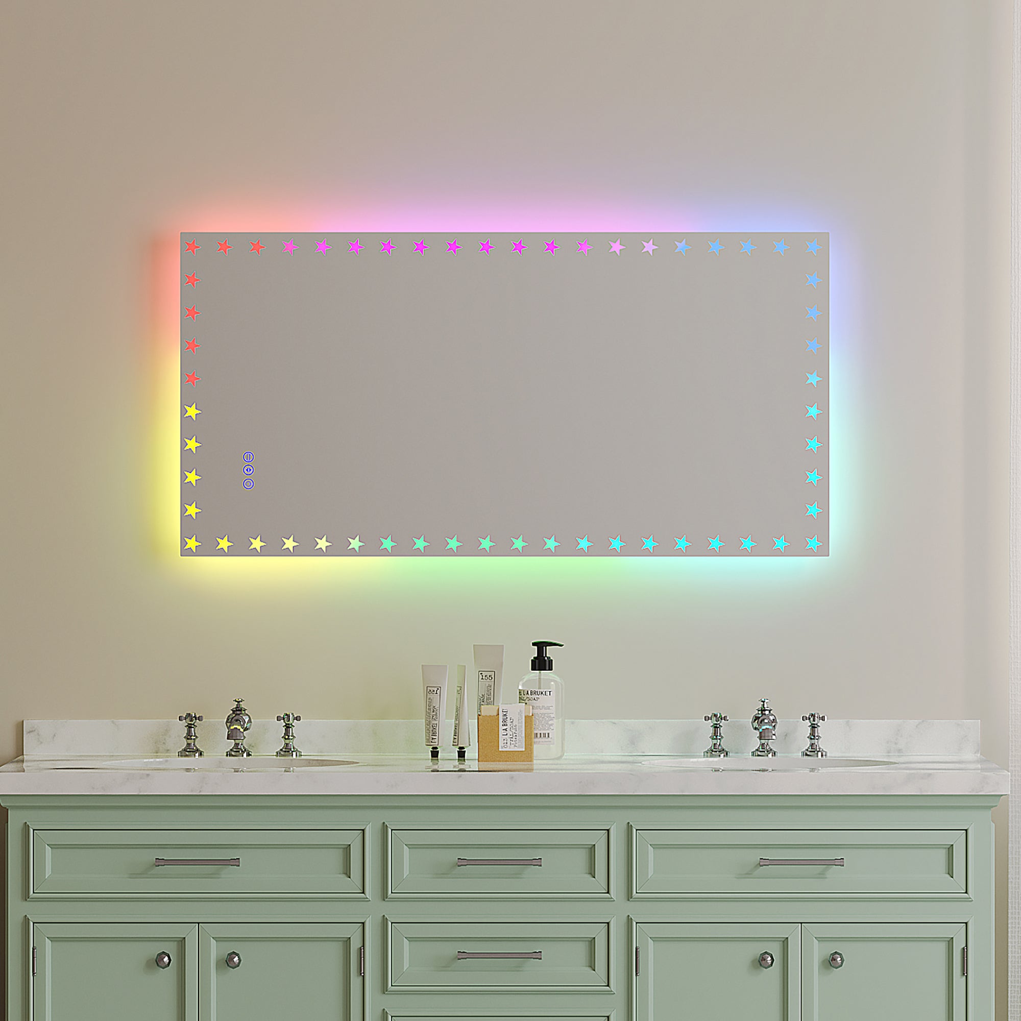 Rectangular Frameless Dimmable Wall Mounted LED Bathroom Vanity Mirror