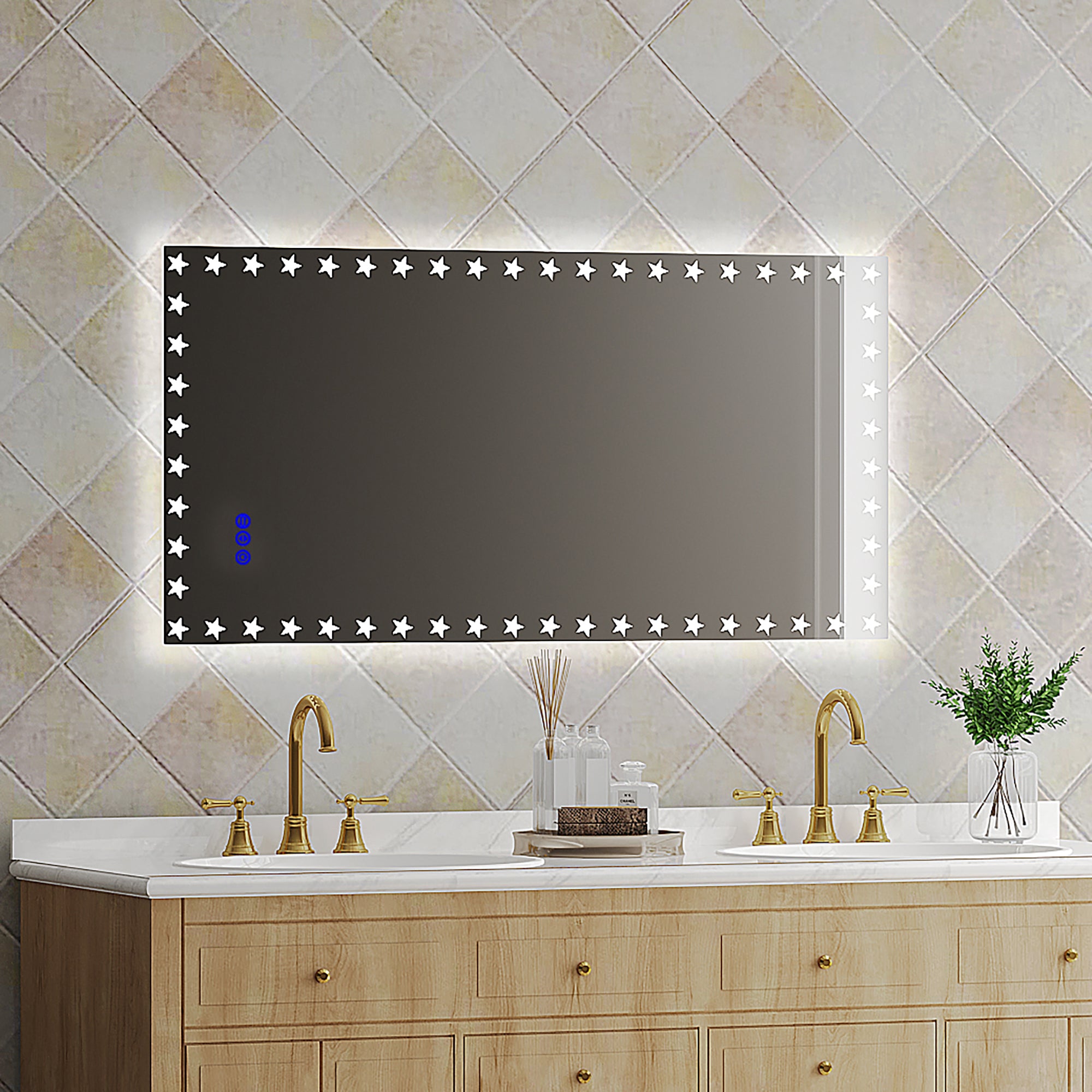 Rectangular Frameless Dimmable Wall Mounted LED Bathroom Vanity Mirror