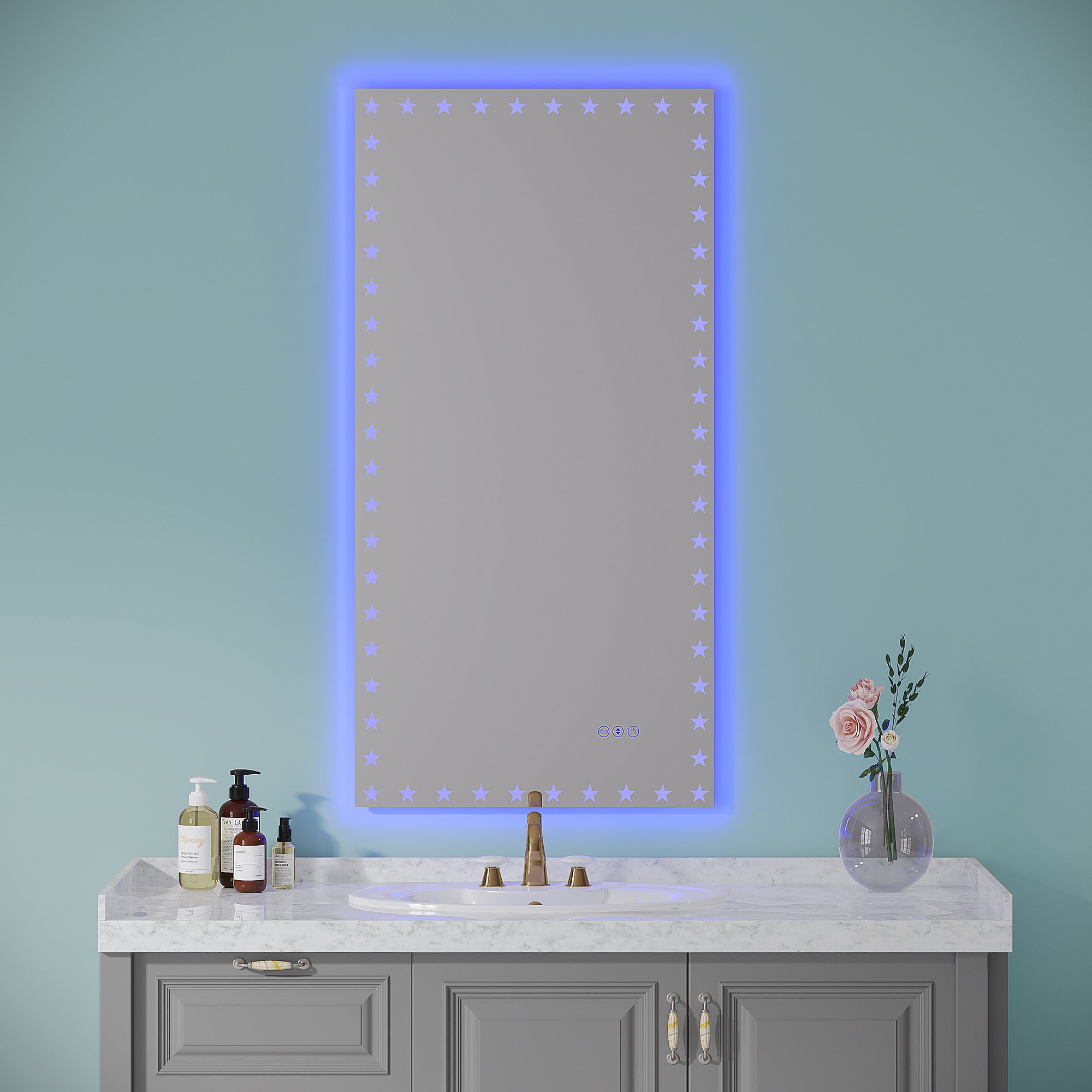 Rectangular Frameless Dimmable Wall Mounted LED Bathroom Vanity Mirror