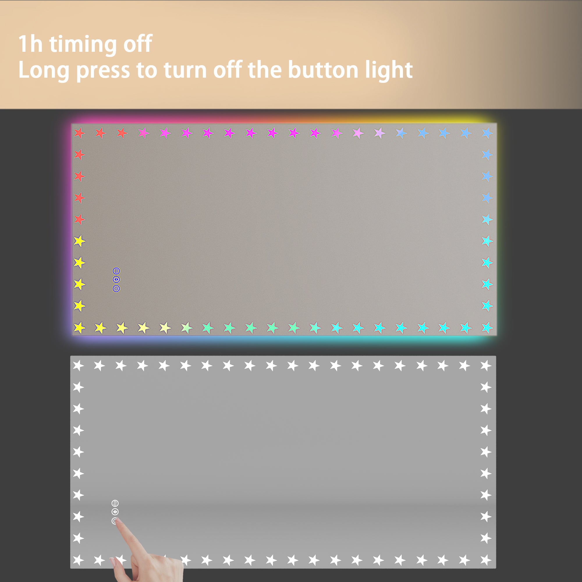 Rectangular Frameless Dimmable Wall Mounted LED Bathroom Vanity Mirror