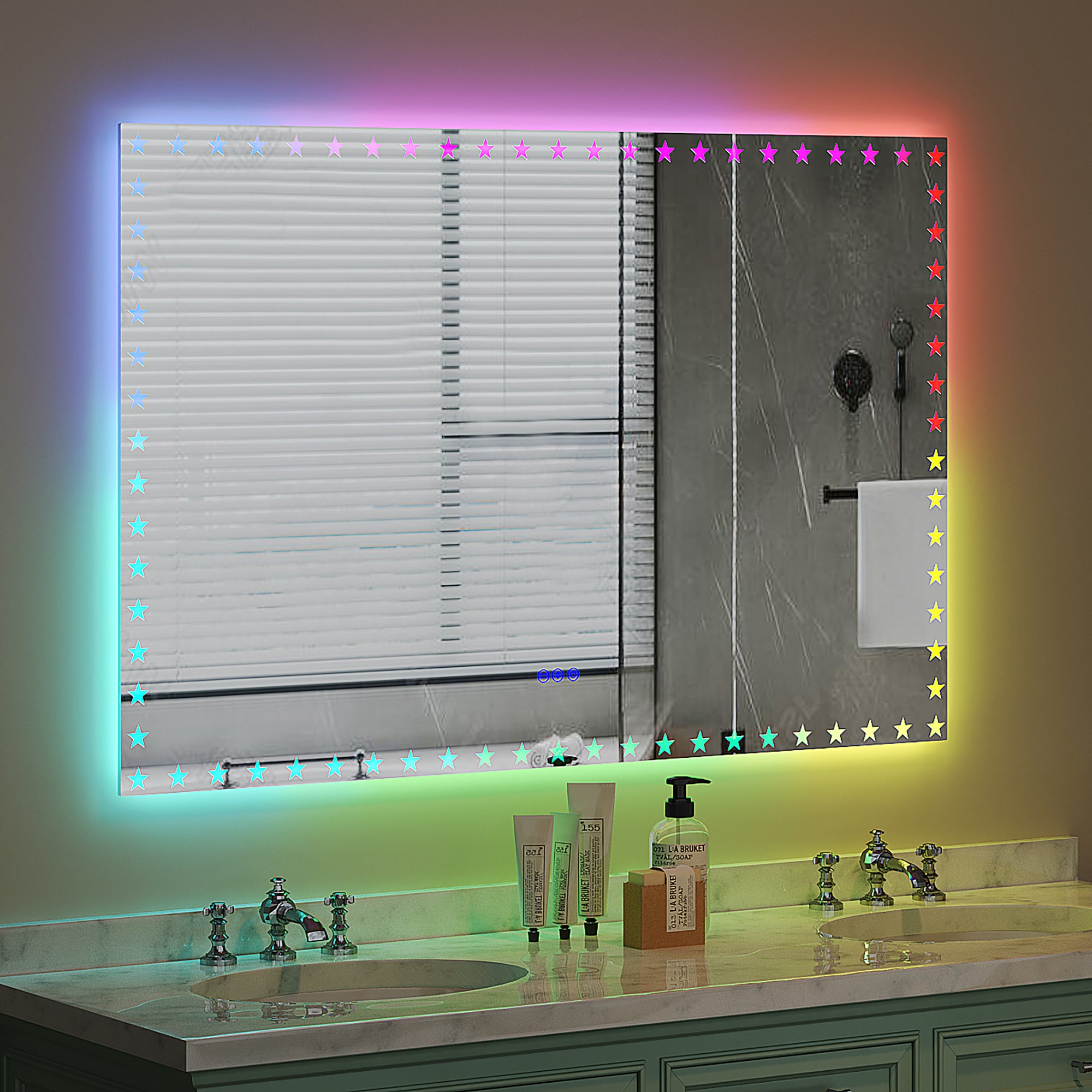 Rectangular Frameless Dimmable Wall Mounted LED Bathroom Vanity Mirror