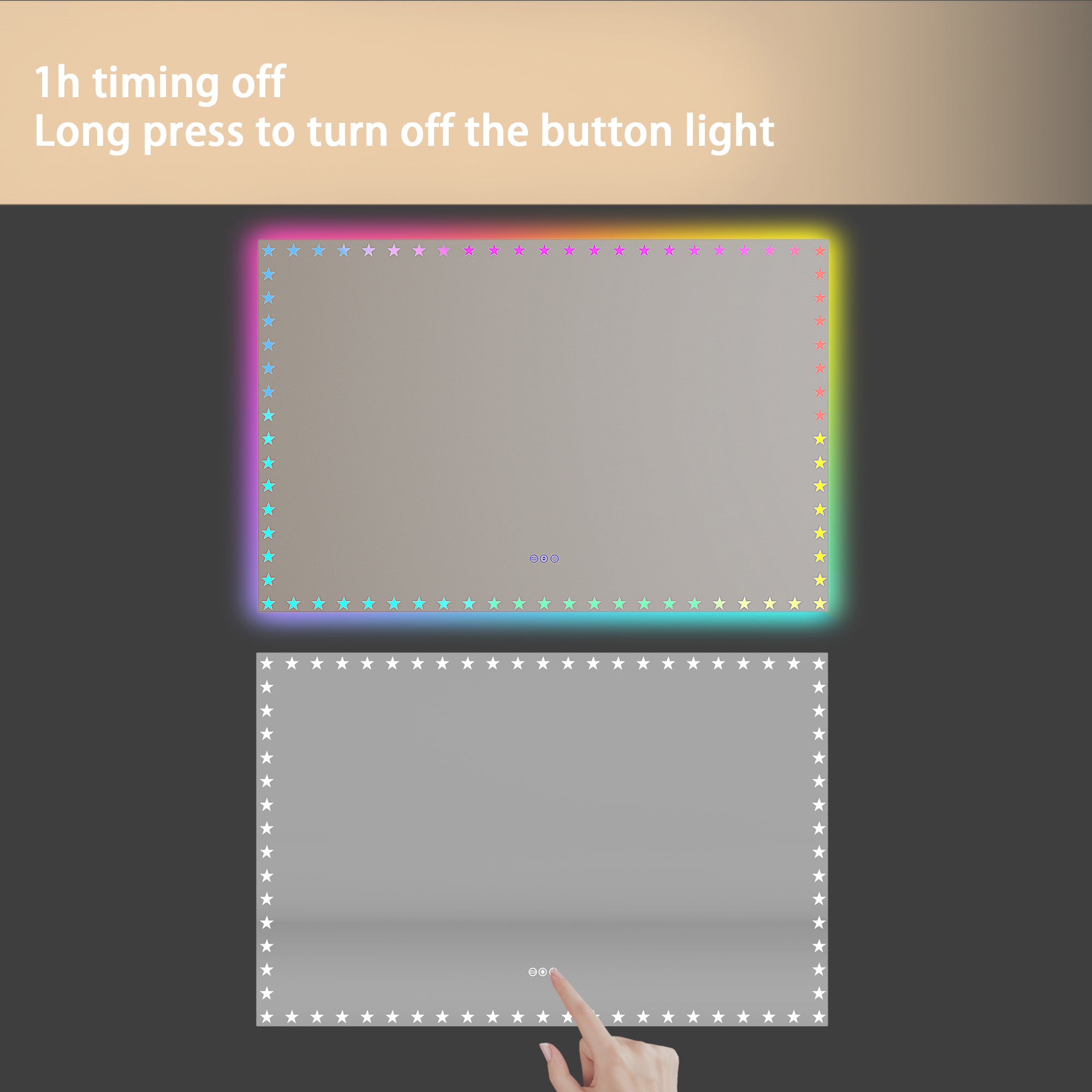 Rectangular Frameless Dimmable Wall Mounted LED Bathroom Vanity Mirror